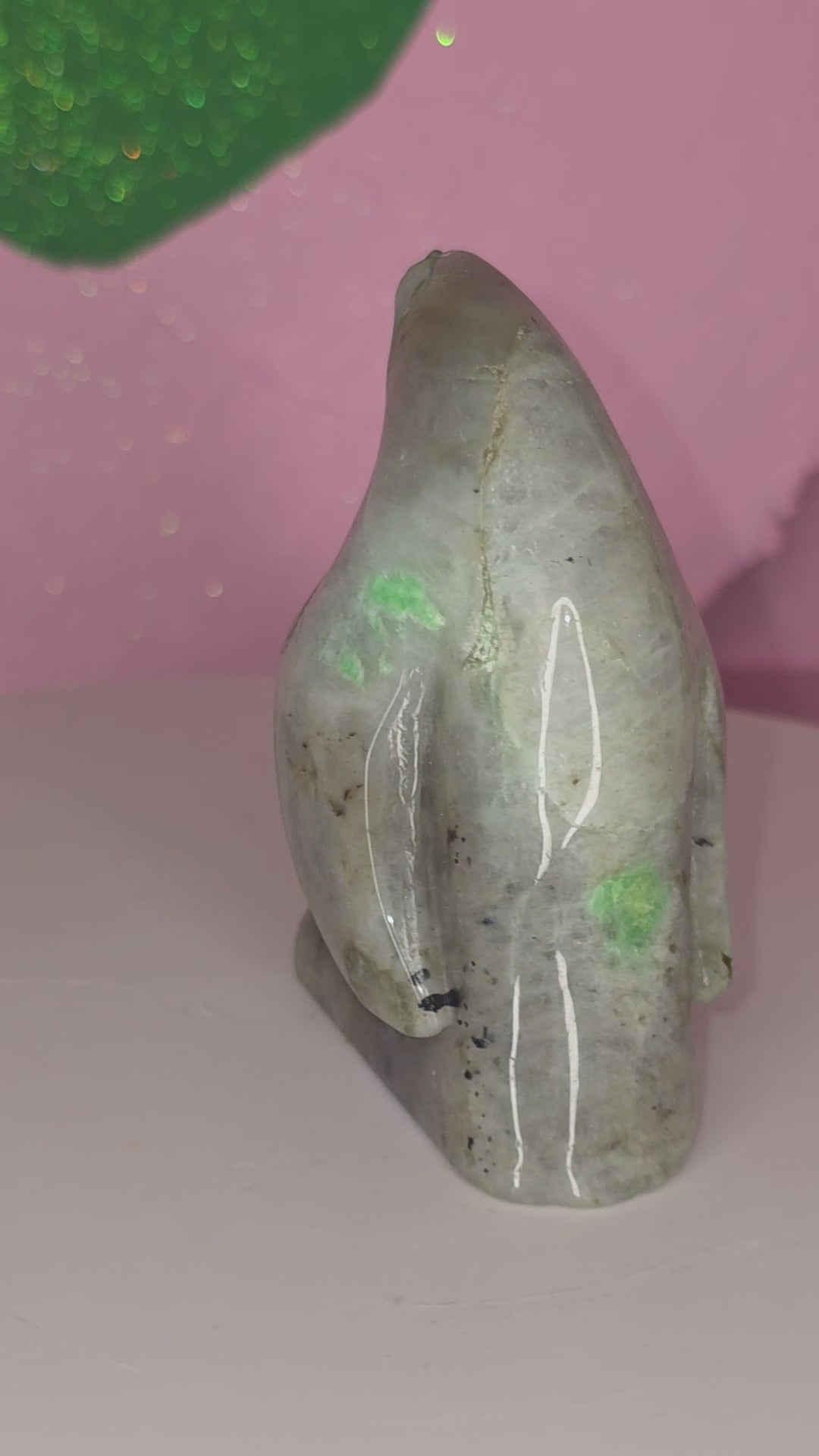 Garnierite Green Moonstone Penguin B