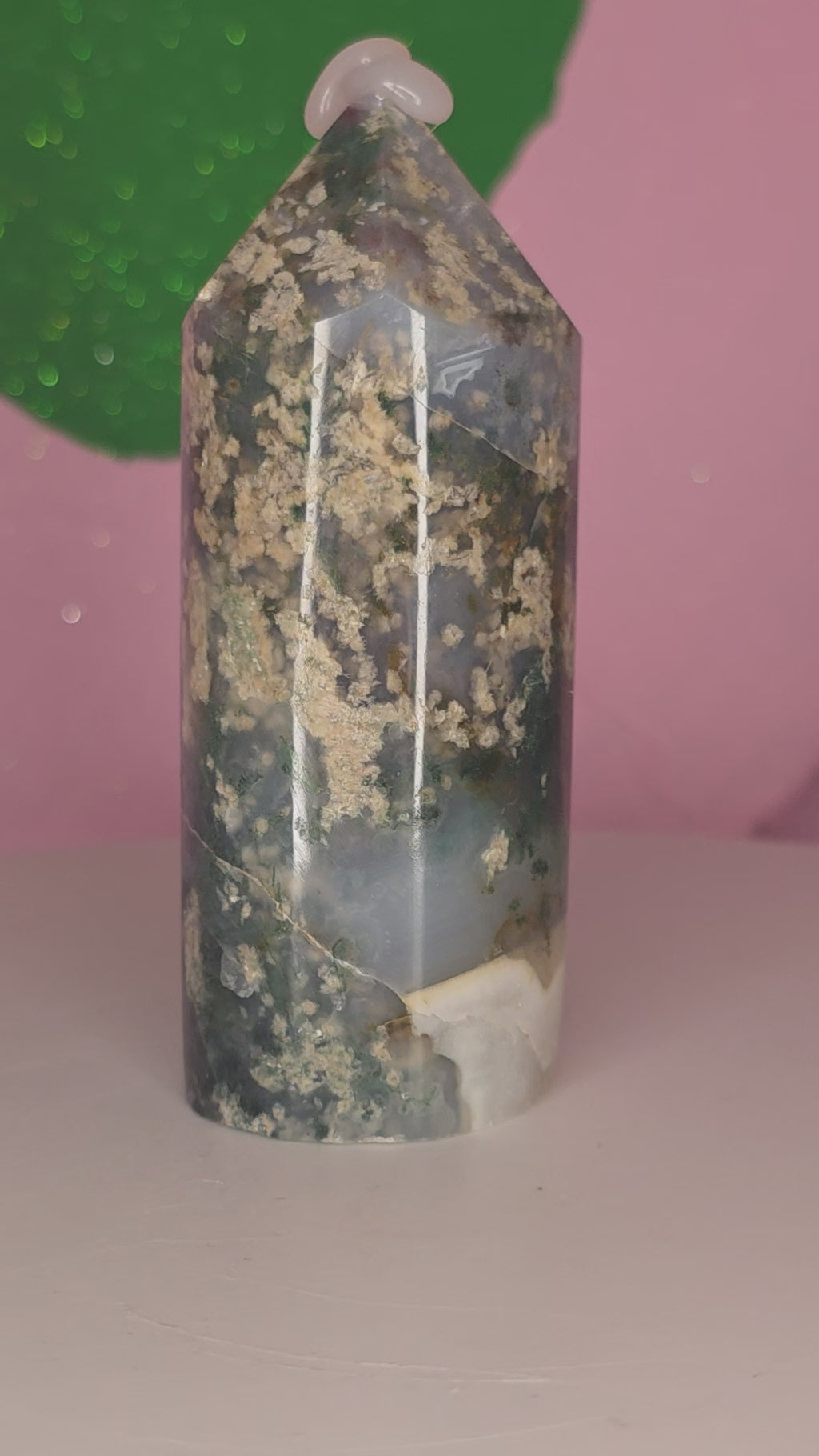 Snowflake Moss Agate Pencil B