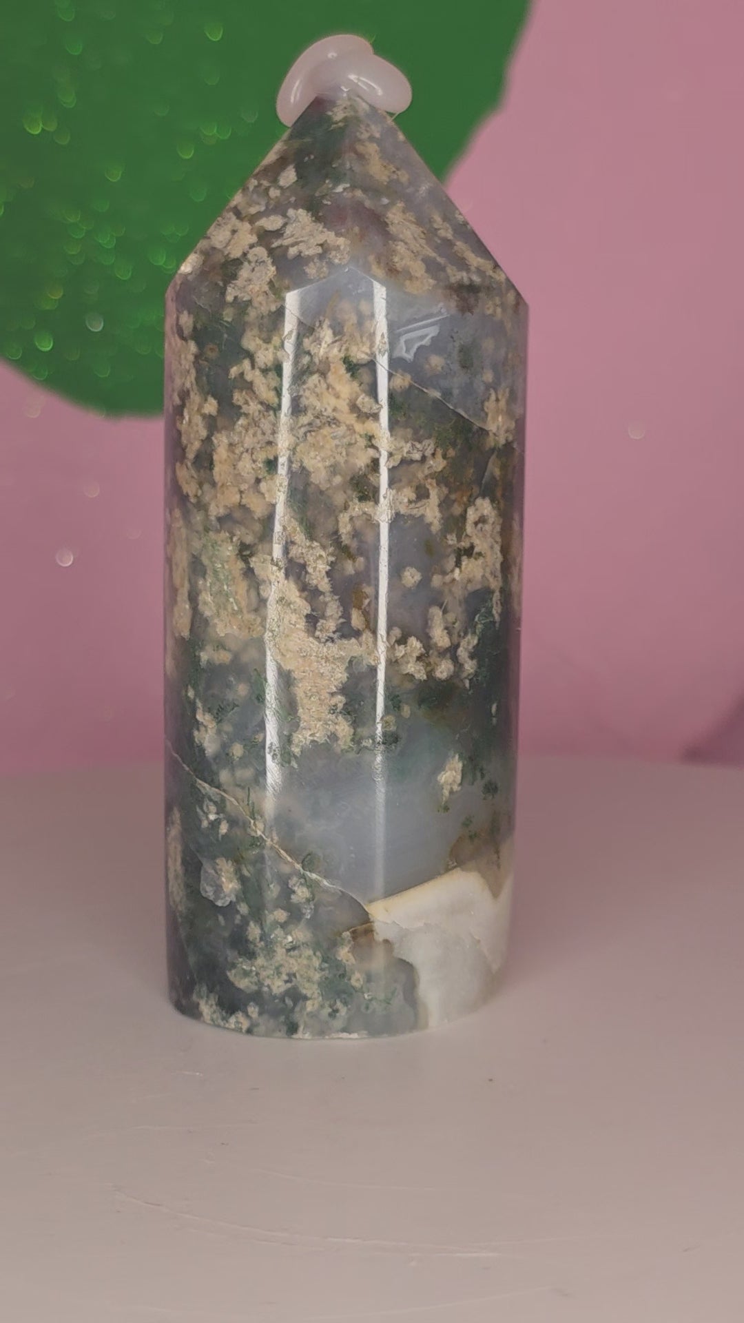 Snowflake Moss Agate Pencil B