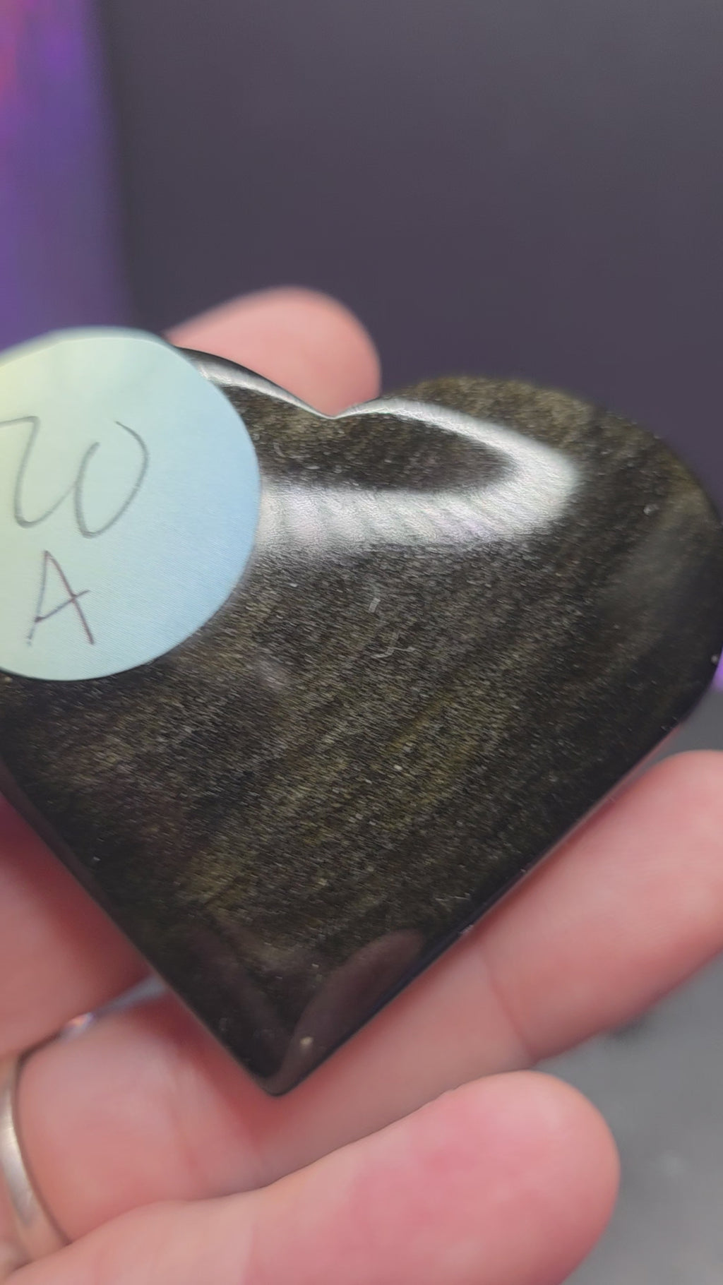 Gold Sheen Obsidian Heart A