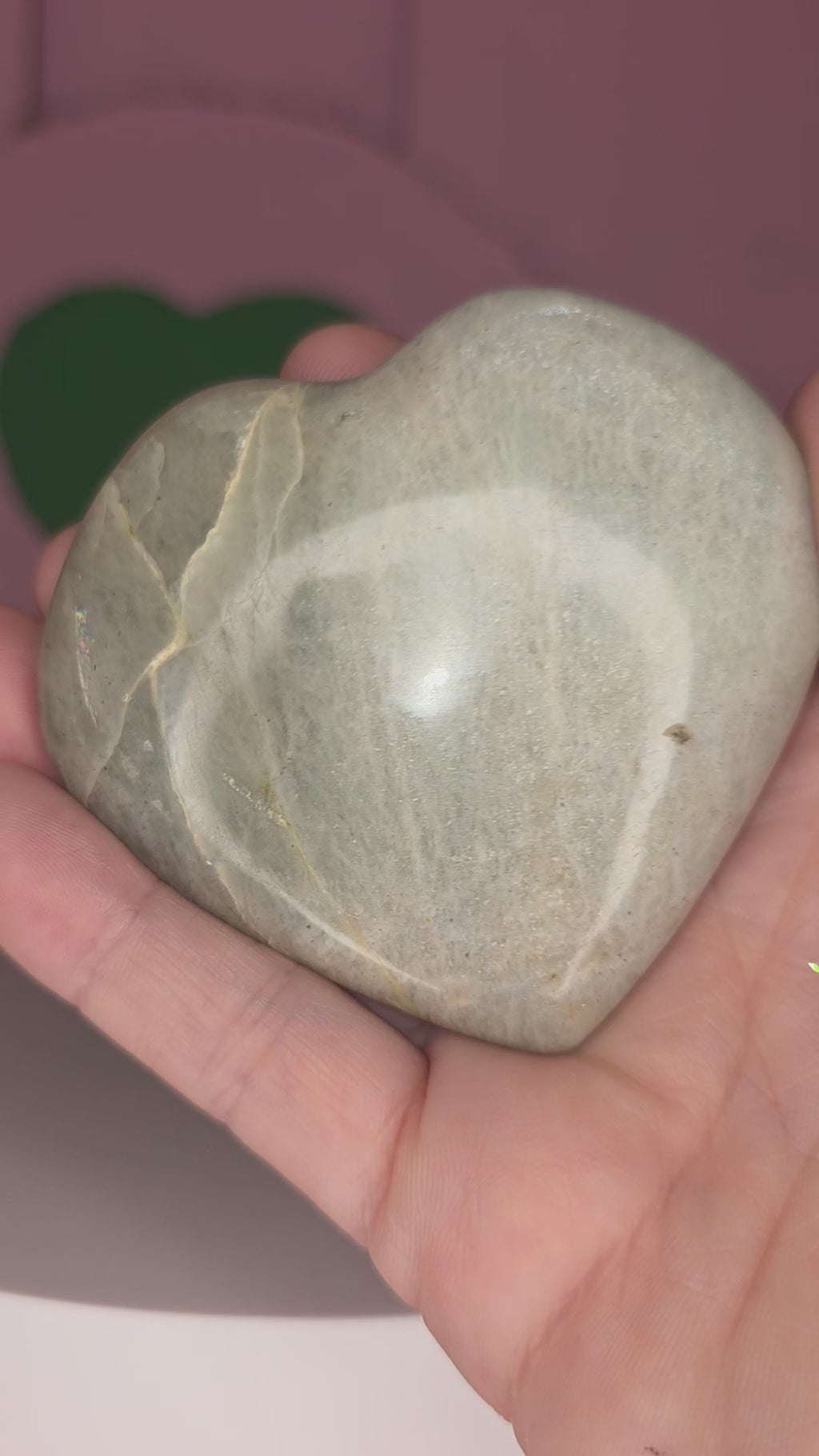Garnierite Green Moonstone Heart B