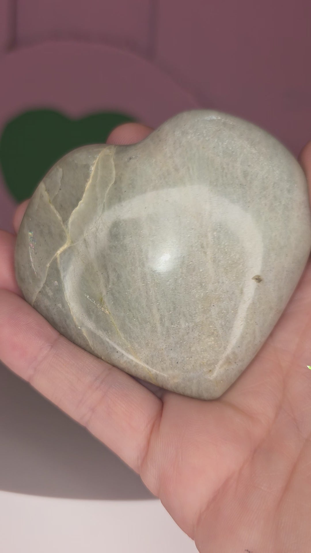 Garnierite Green Moonstone Heart B