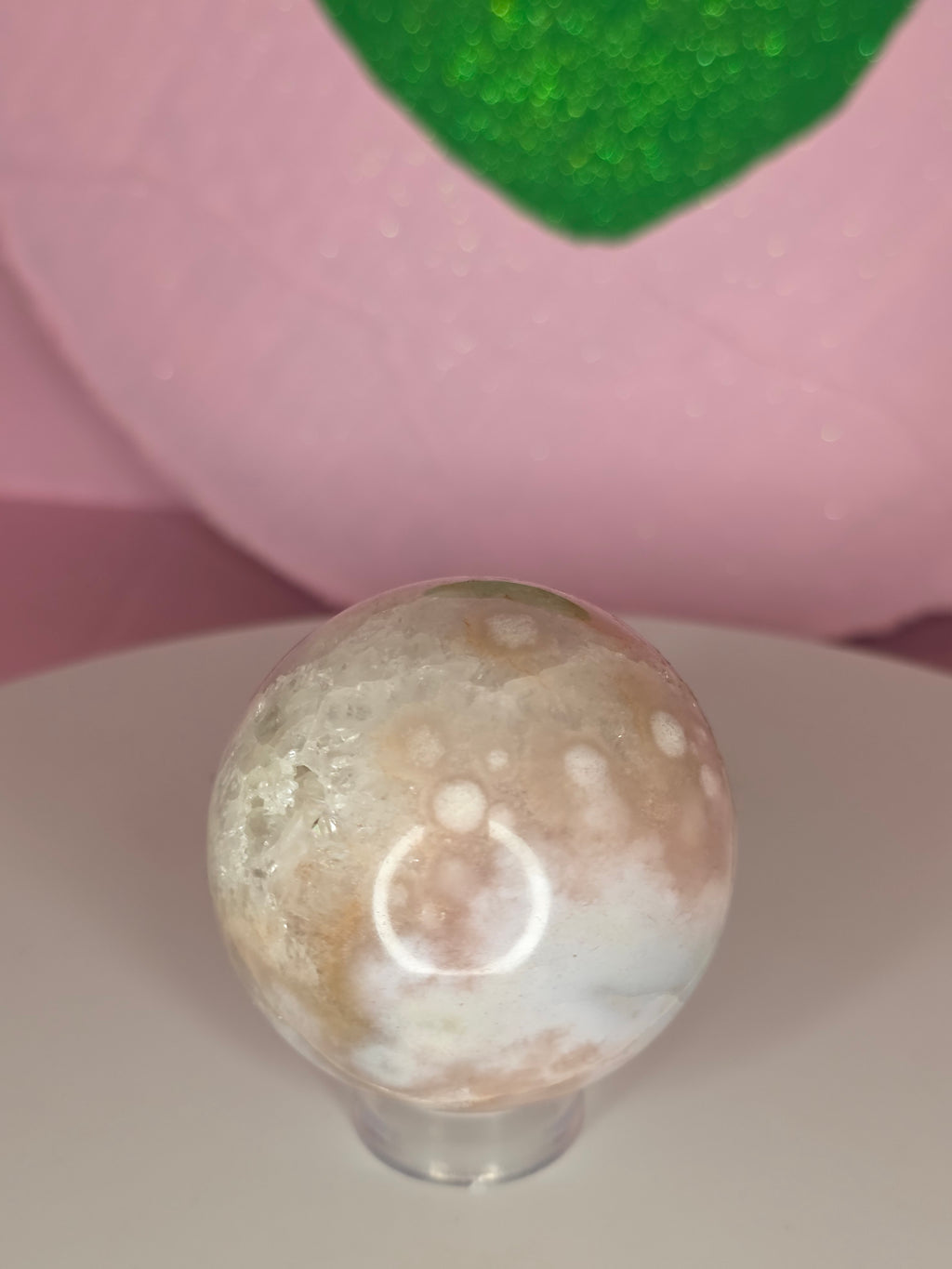 Pink Amethyst and Flower Agate Sphere B