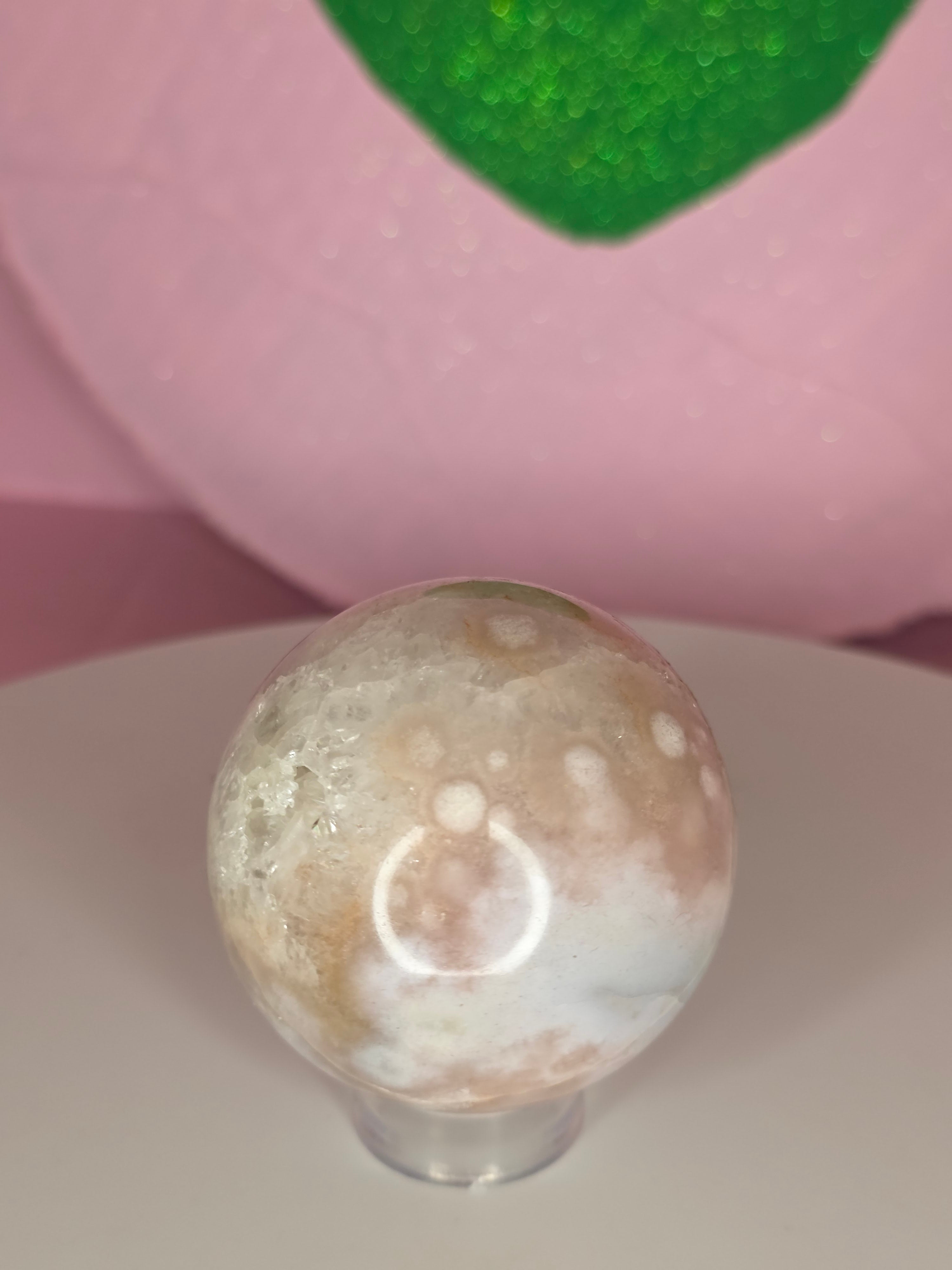 Pink Amethyst and Flower Agate Sphere B