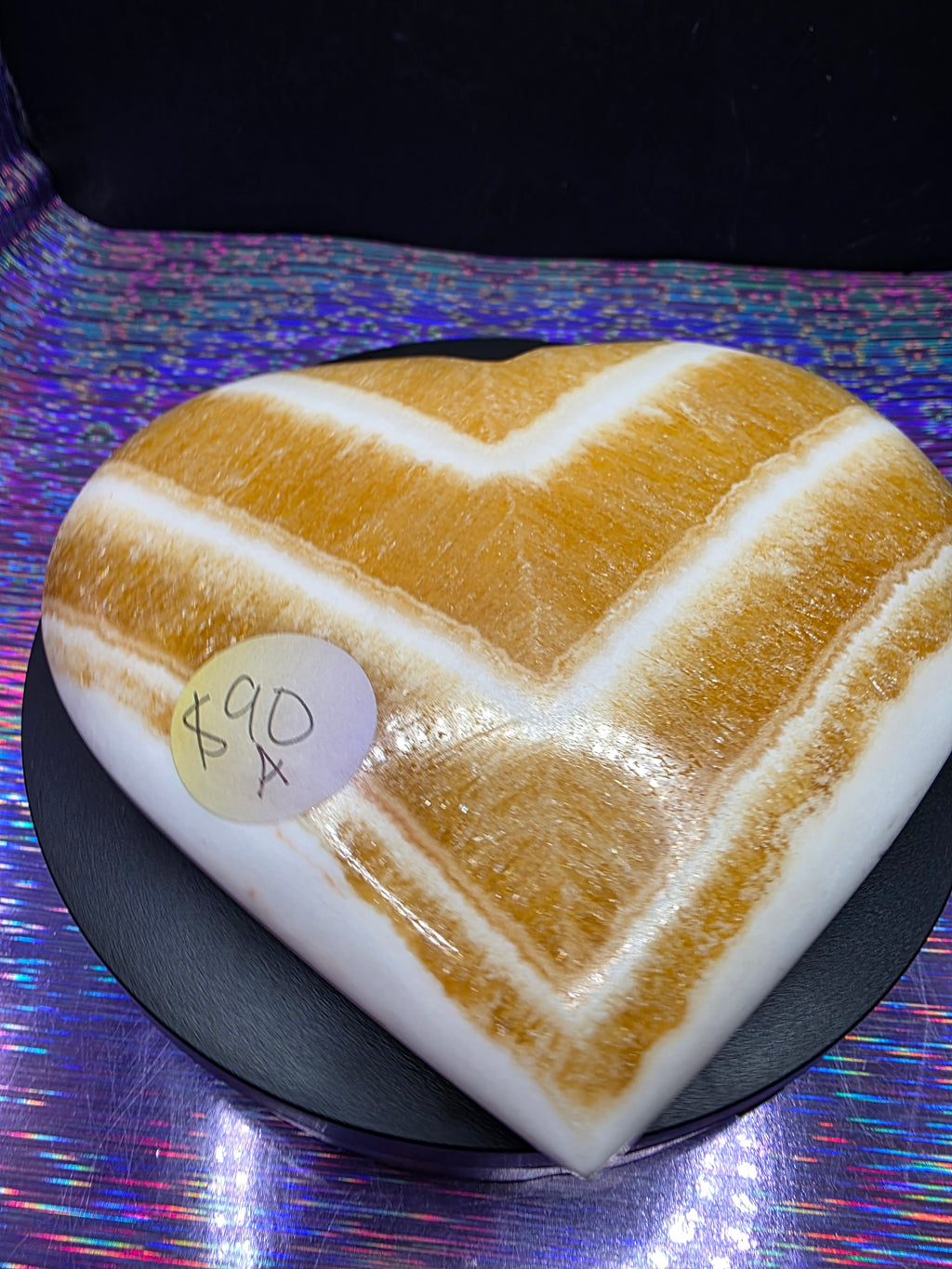Orange Calcite Heart A