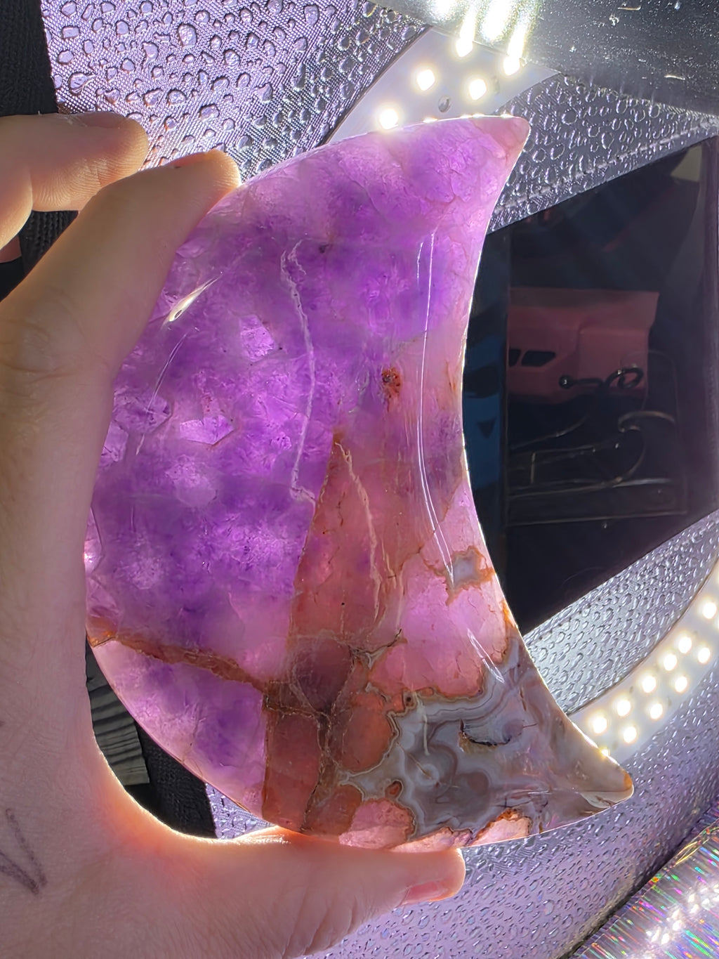 Amethyst with Hematite Inclusions Moon B