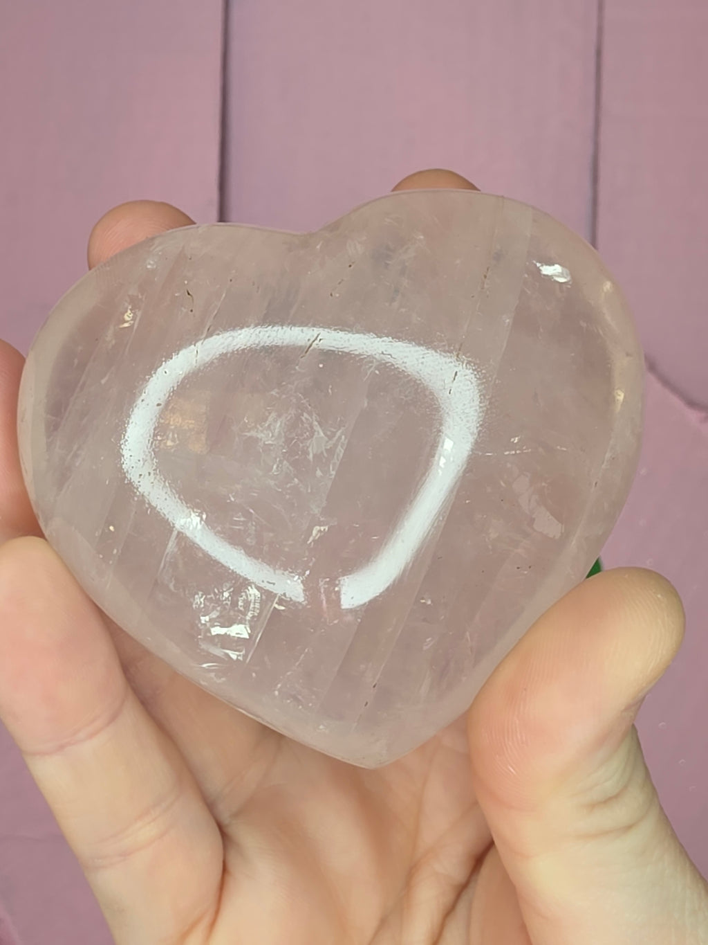 Rose Quartz Puffy Heart A