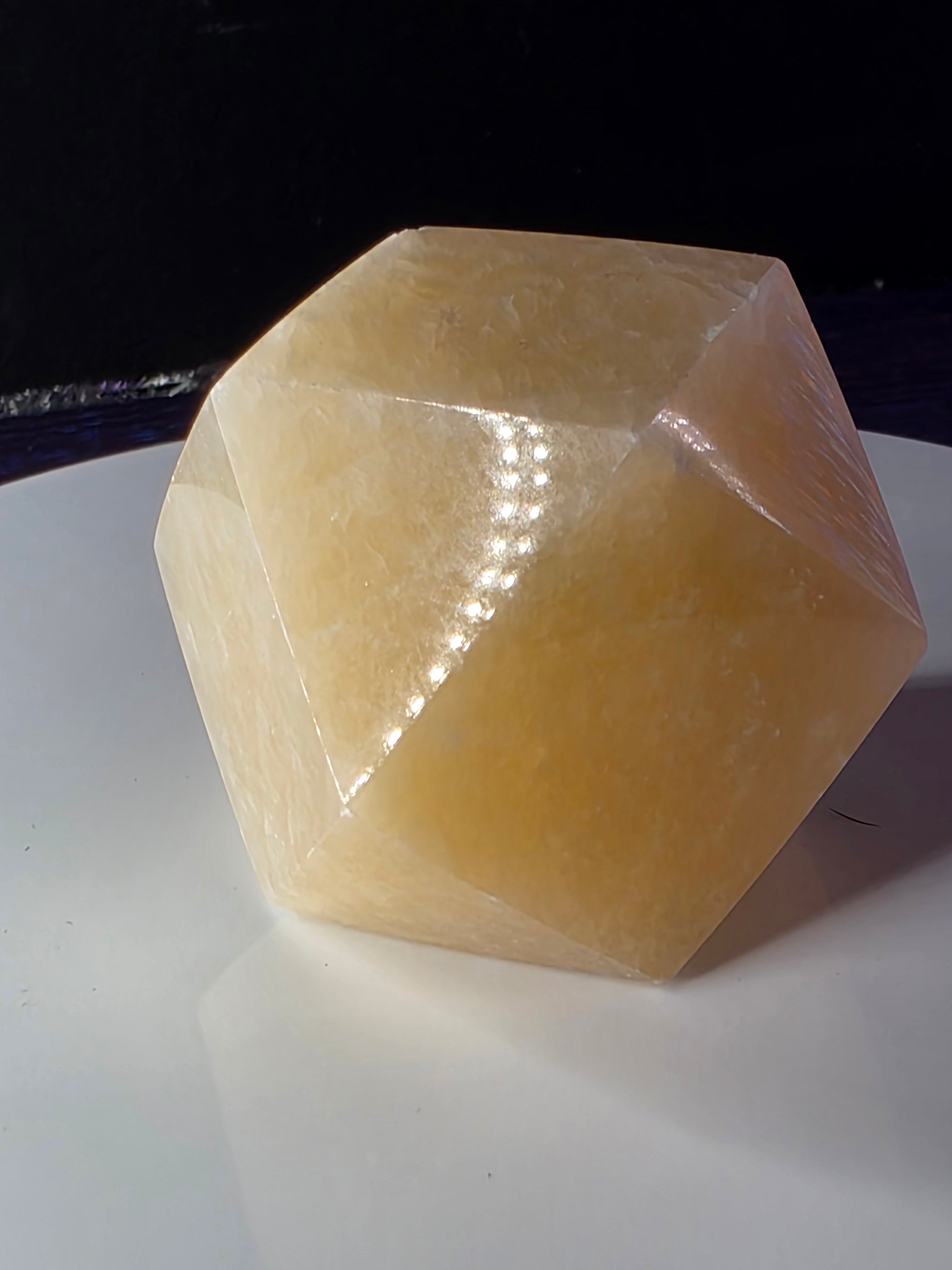Yellow Calcite Tetradecagon