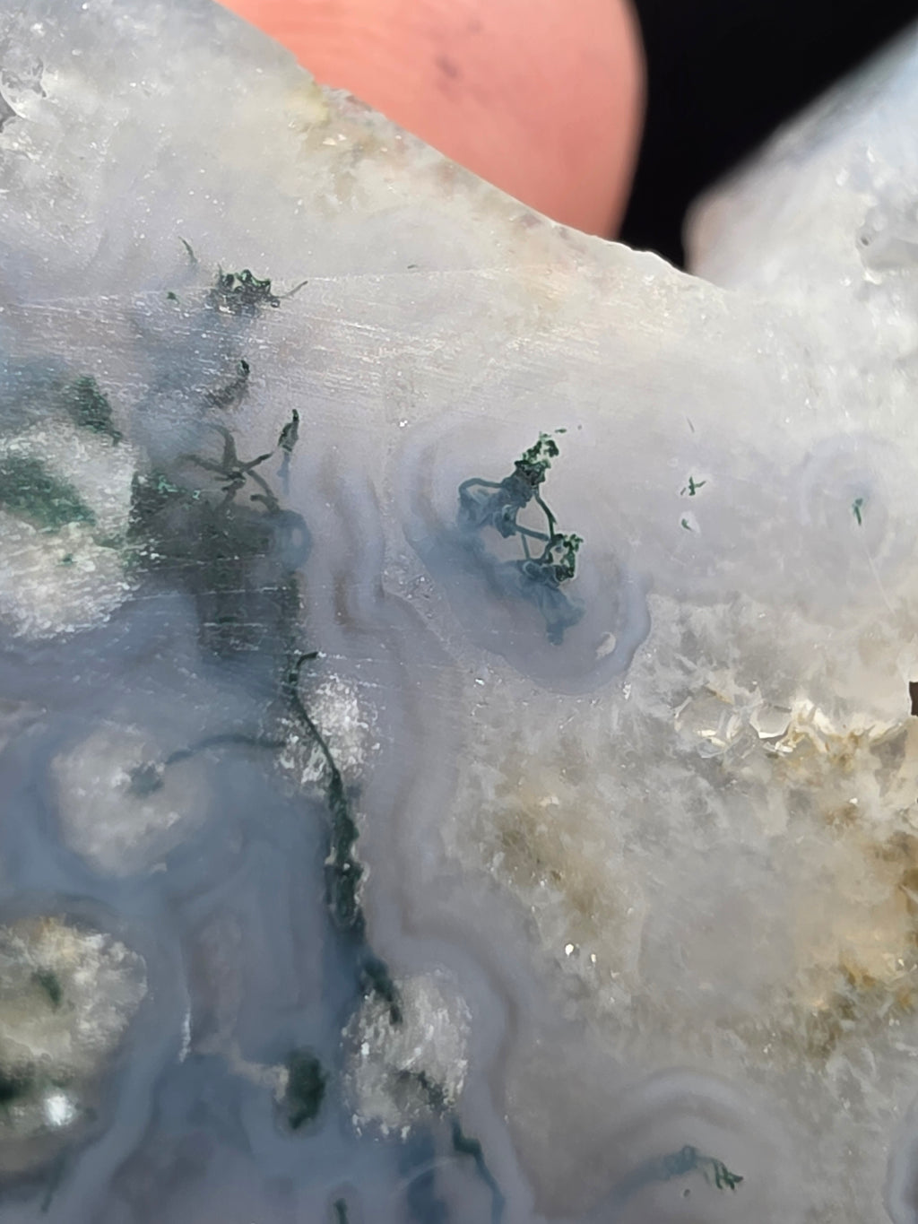 Snowflake Moss Agate Heart A