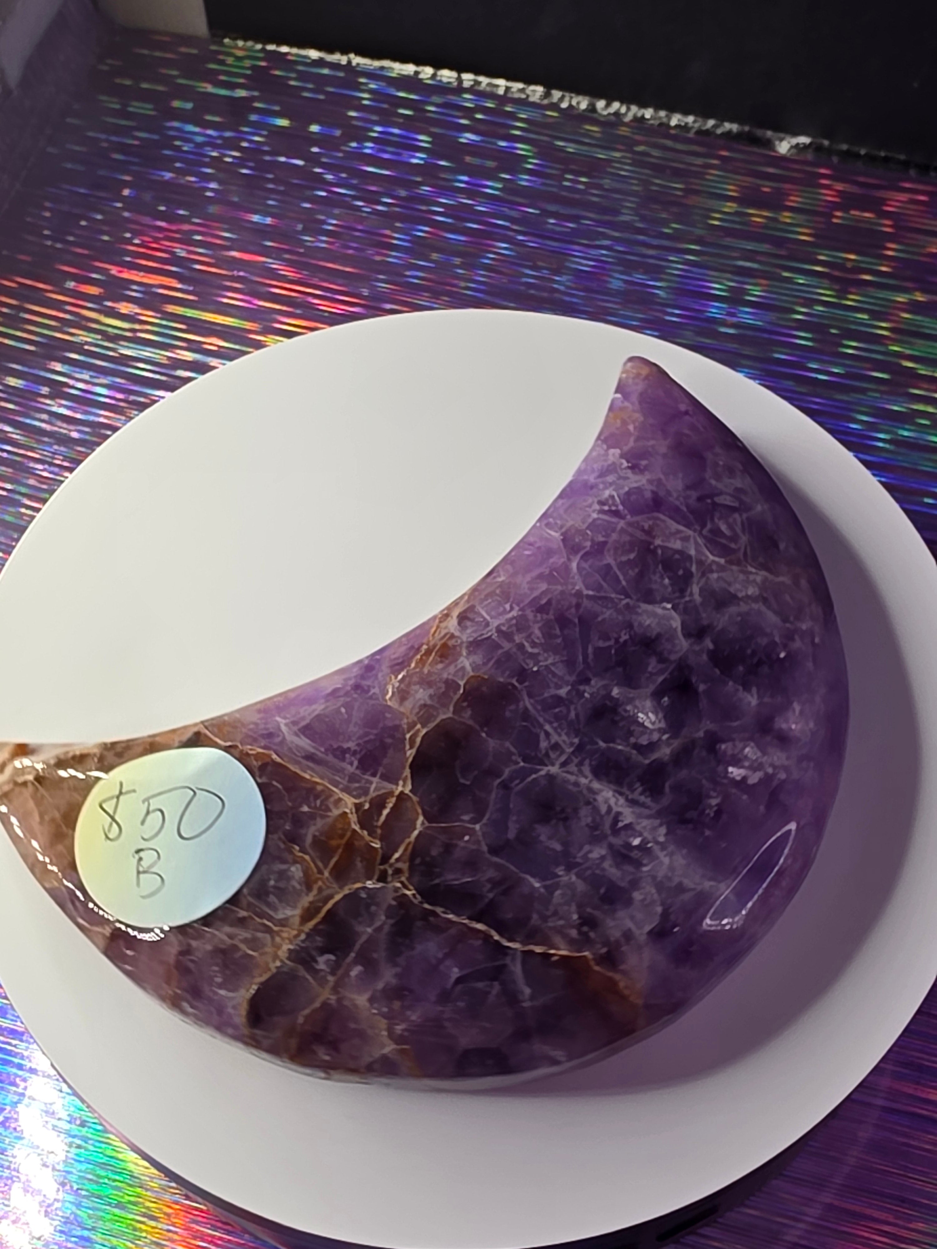 Amethyst with Hematite Inclusions Moon B