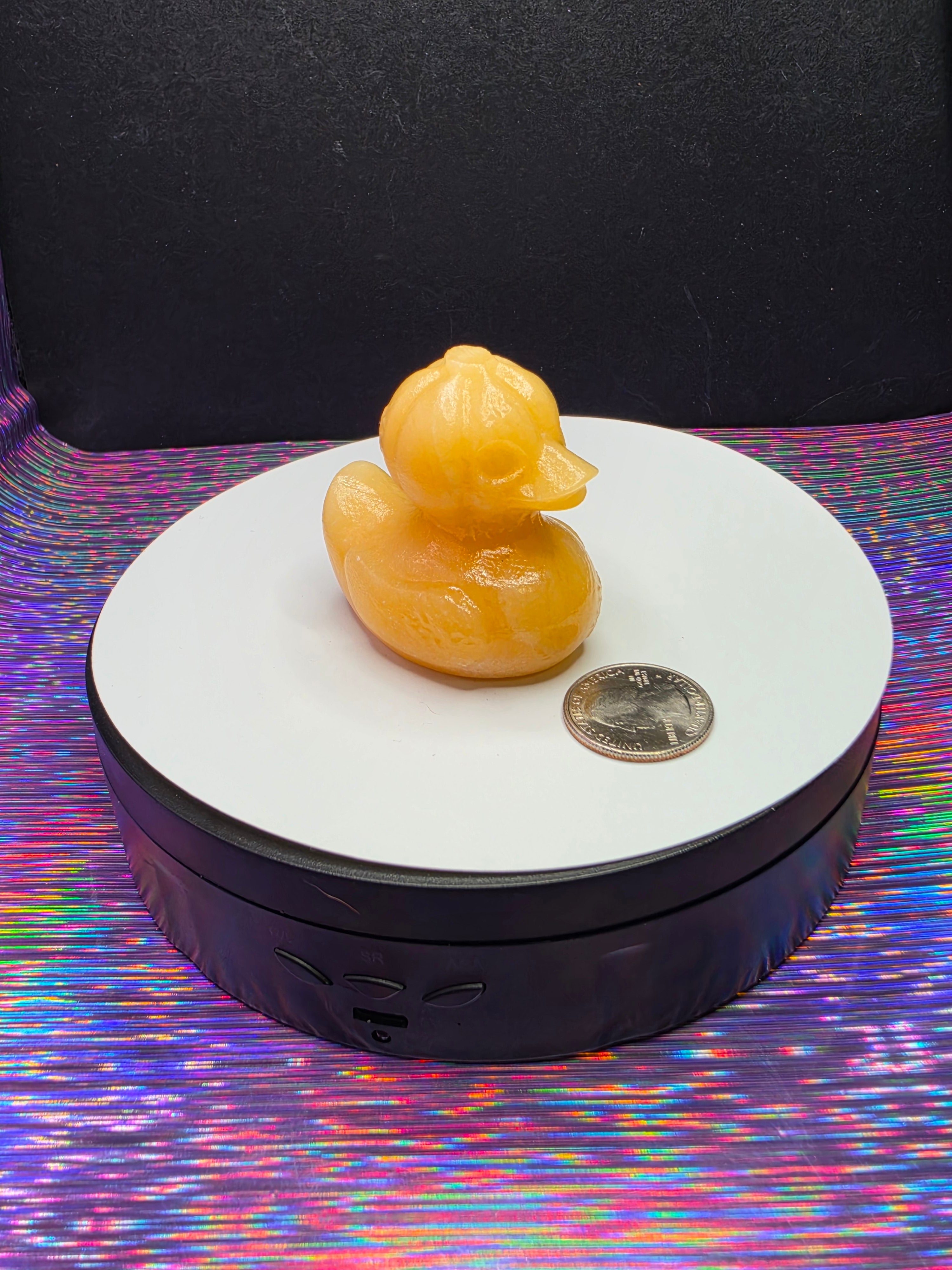 Orange Calcite Pumpkin Head Duck