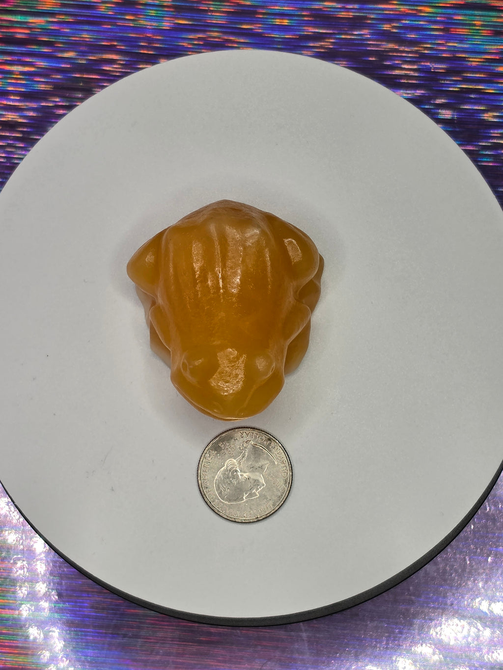 Honey Calcite Frog