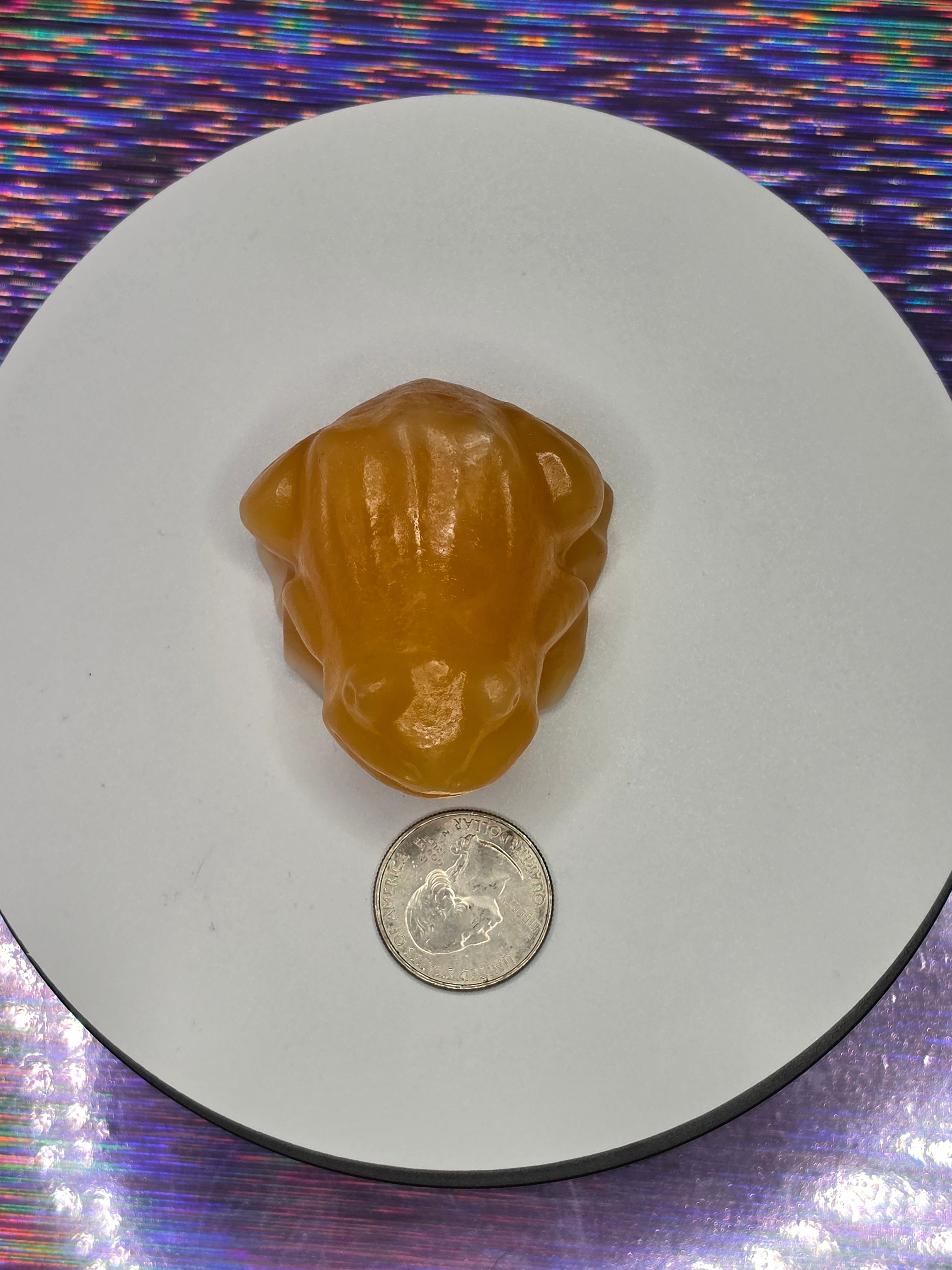 Honey Calcite Frog
