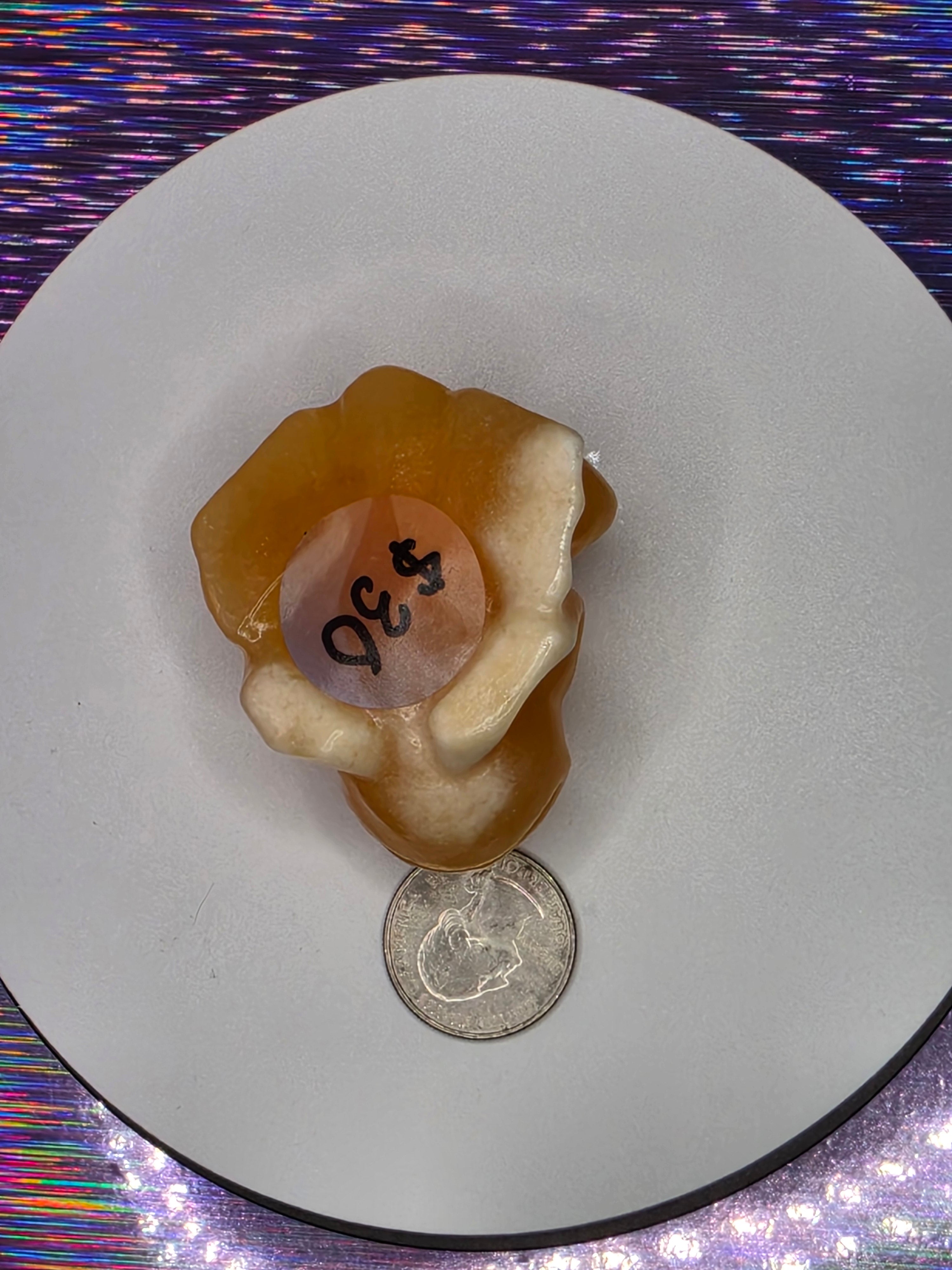 Honey Calcite Frog