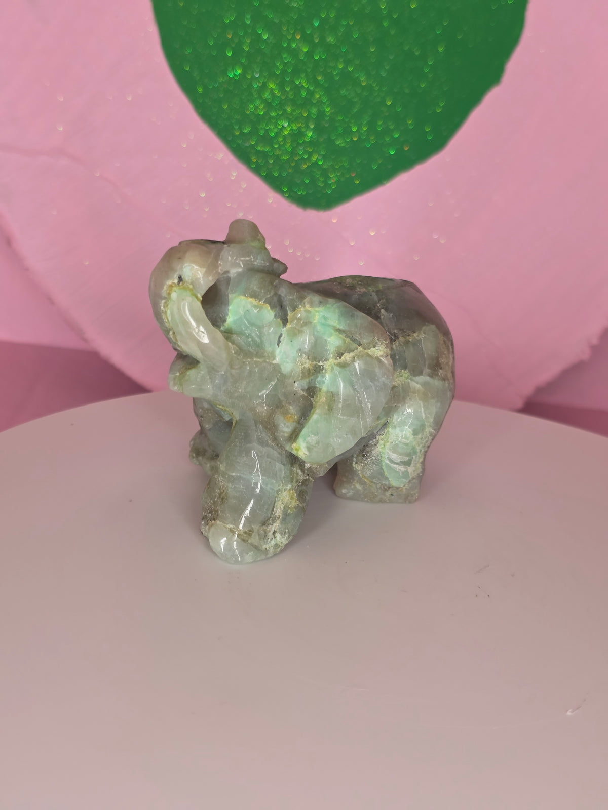 Garnierite Green Moonstone Elephant A
