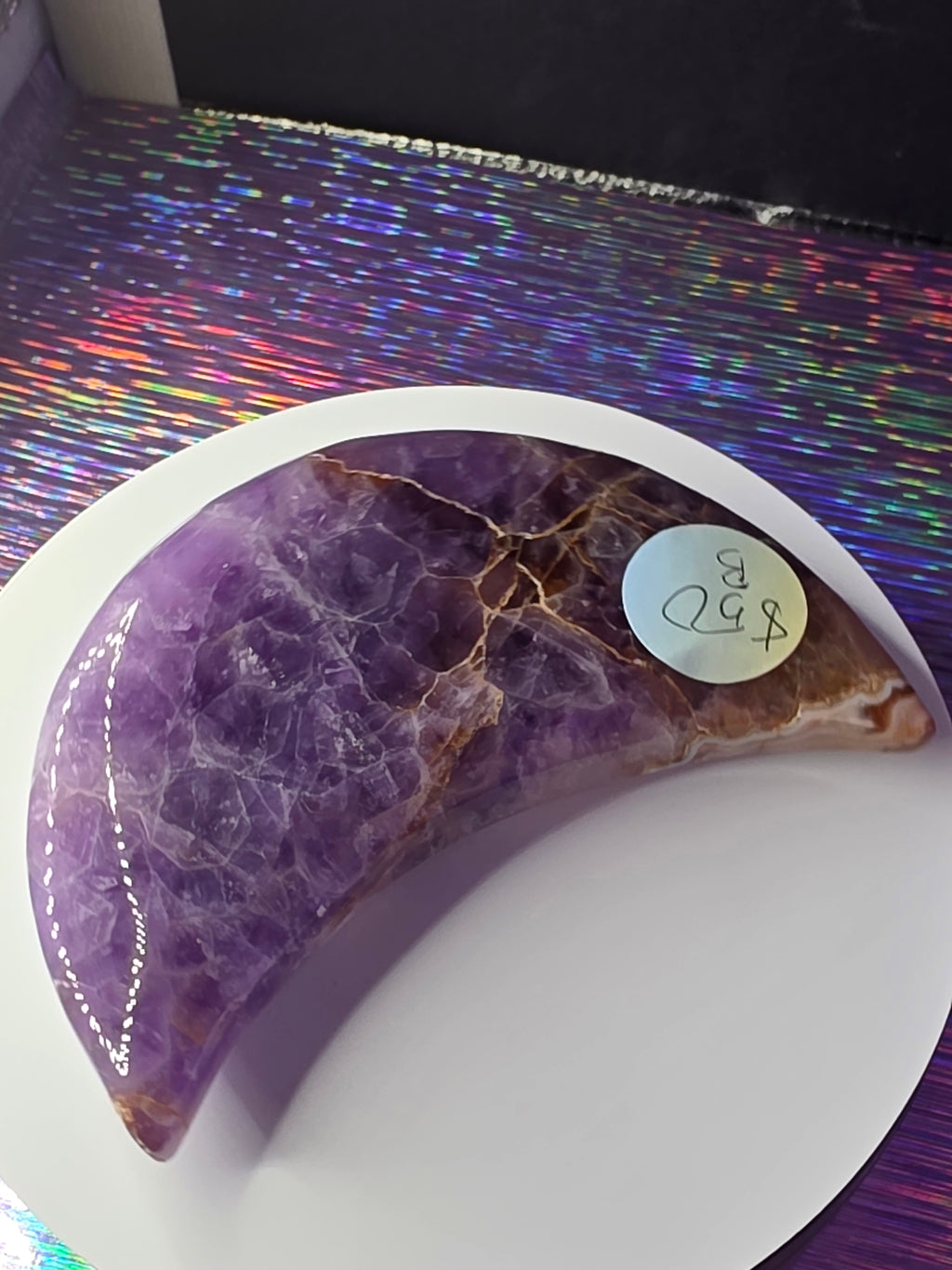 Amethyst with Hematite Inclusions Moon B