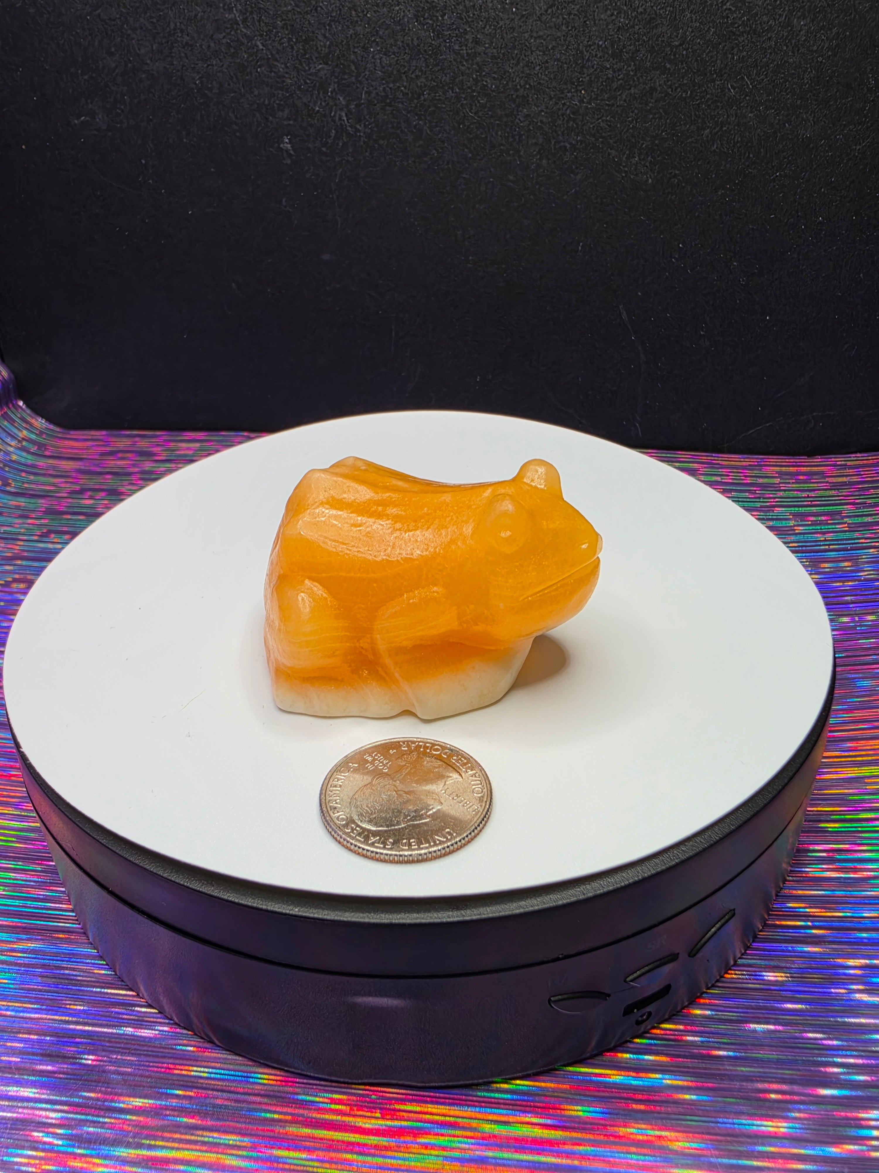 Honey Calcite Frog