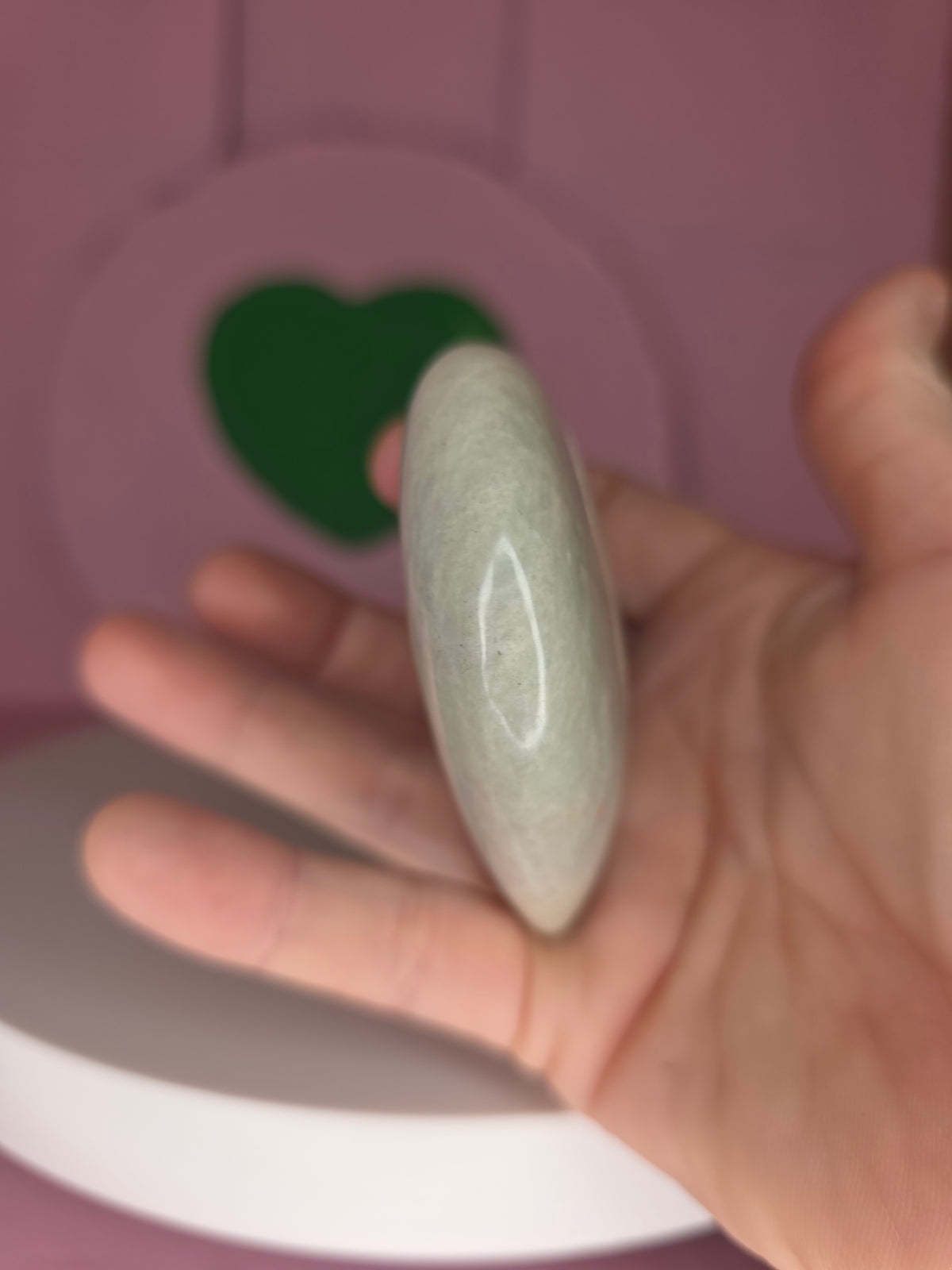 Garnierite Green Moonstone Heart B