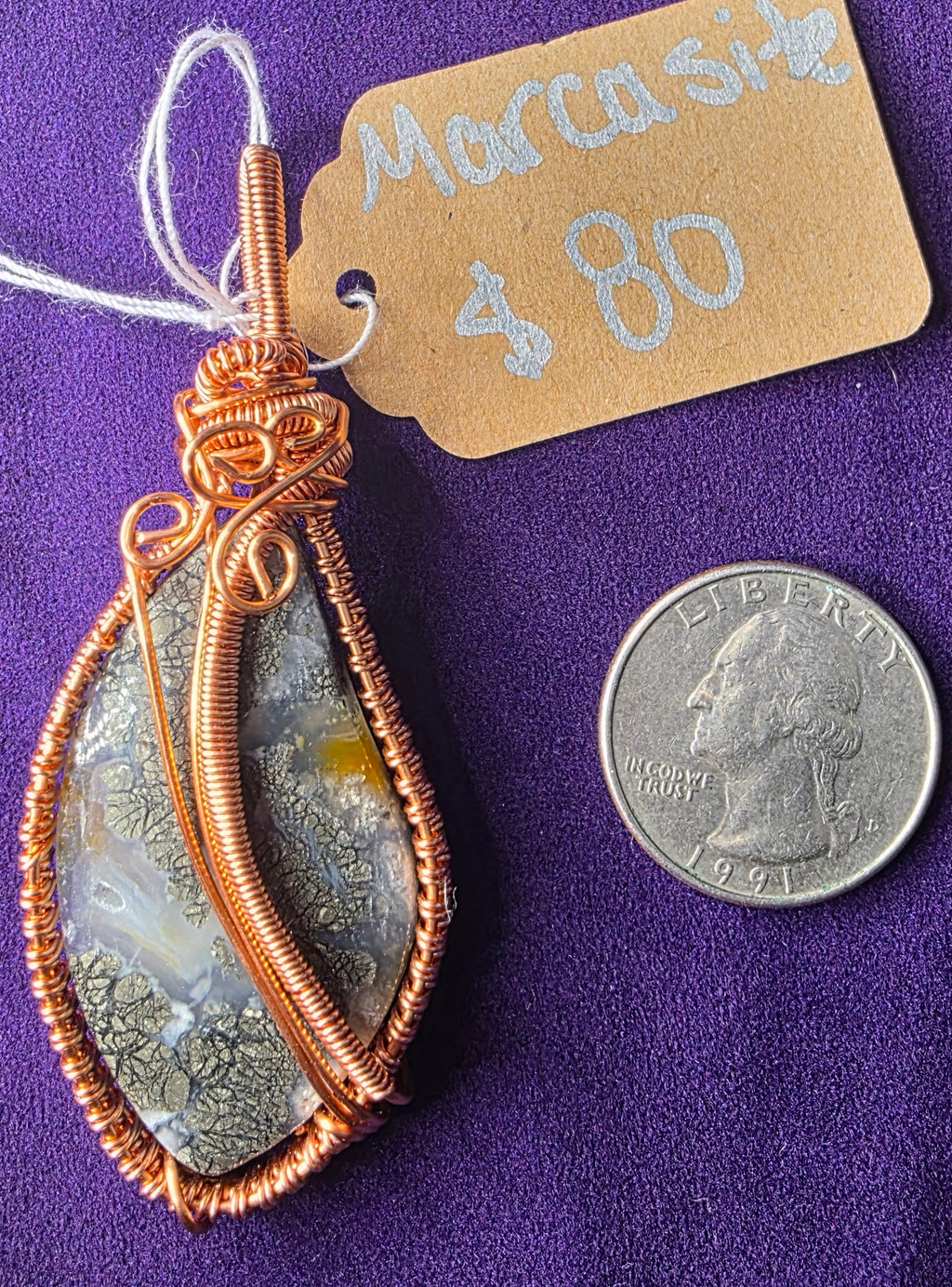 Marcasite Freeform Pendant