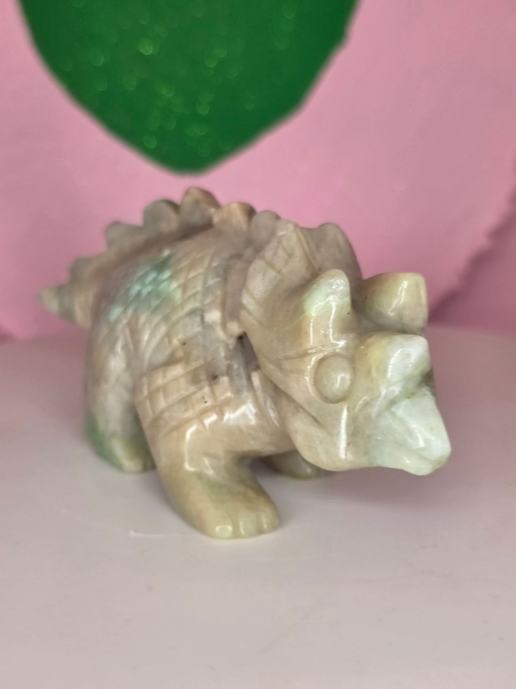 Garnierite Green Moonstone Triceratops