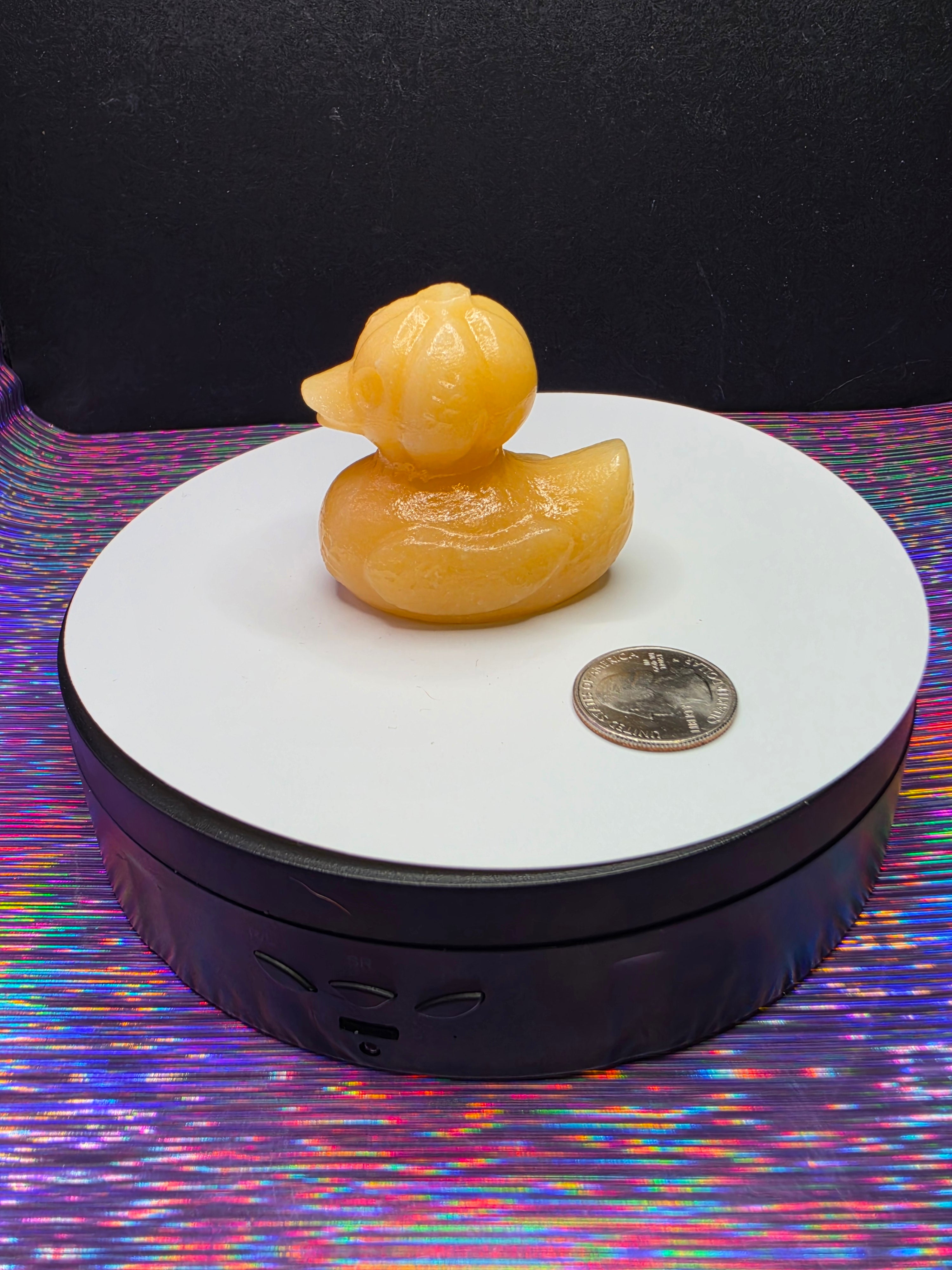 Orange Calcite Pumpkin Head Duck