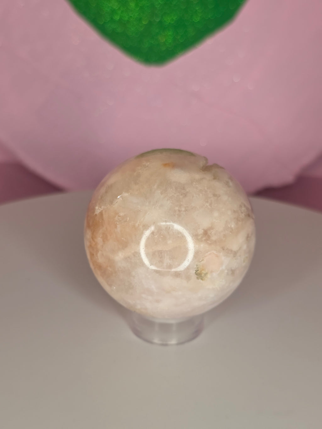 Pink Amethyst and Flower Agate Sphere A