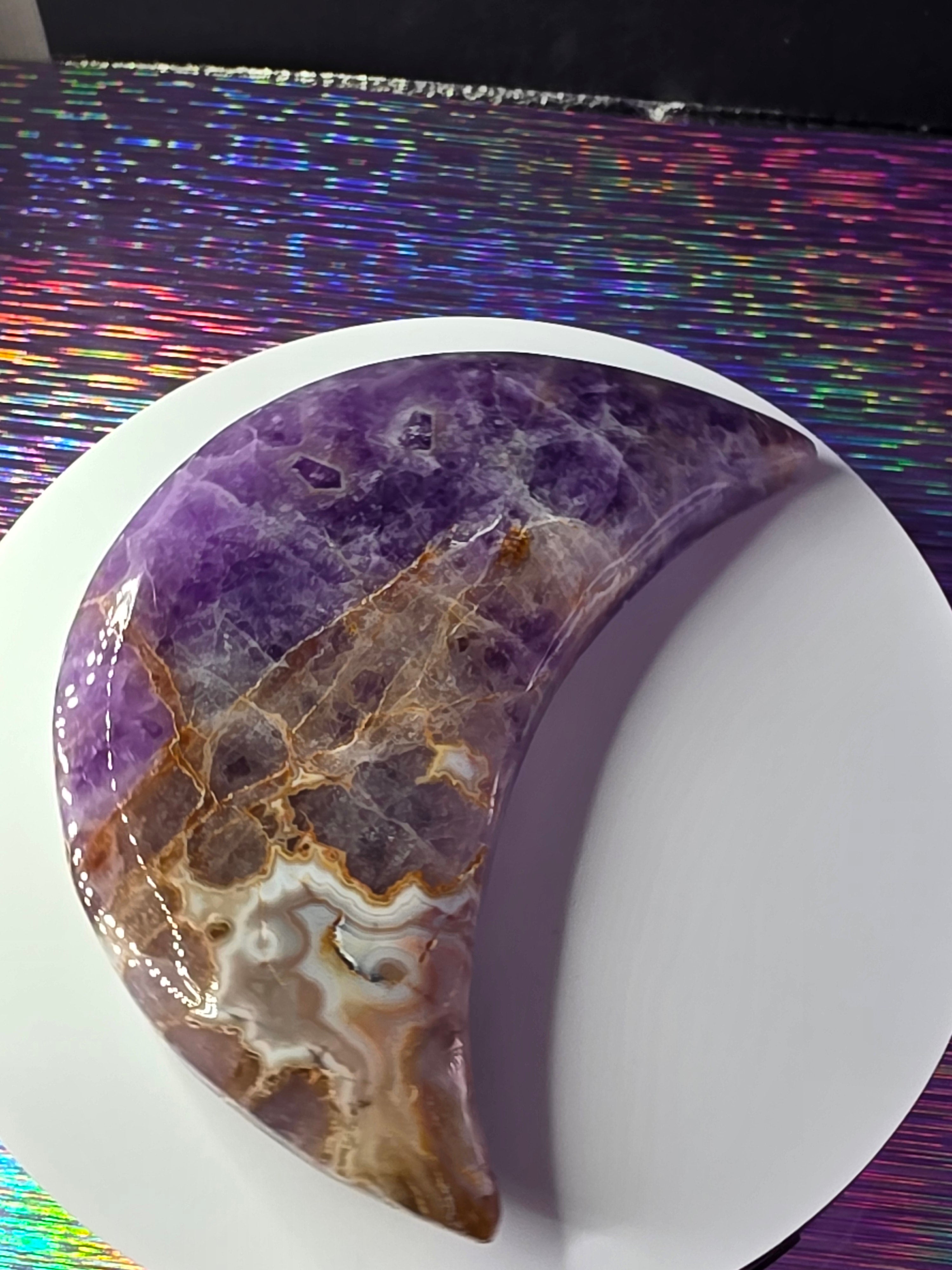 Amethyst with Hematite Inclusions Moon B