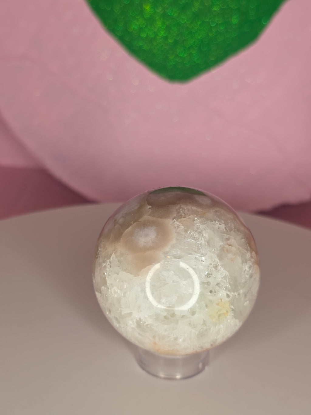 Pink Amethyst and Flower Agate Sphere B