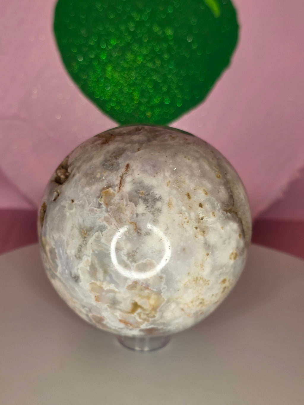 Pink Amethyst and Flower Agate Sphere D