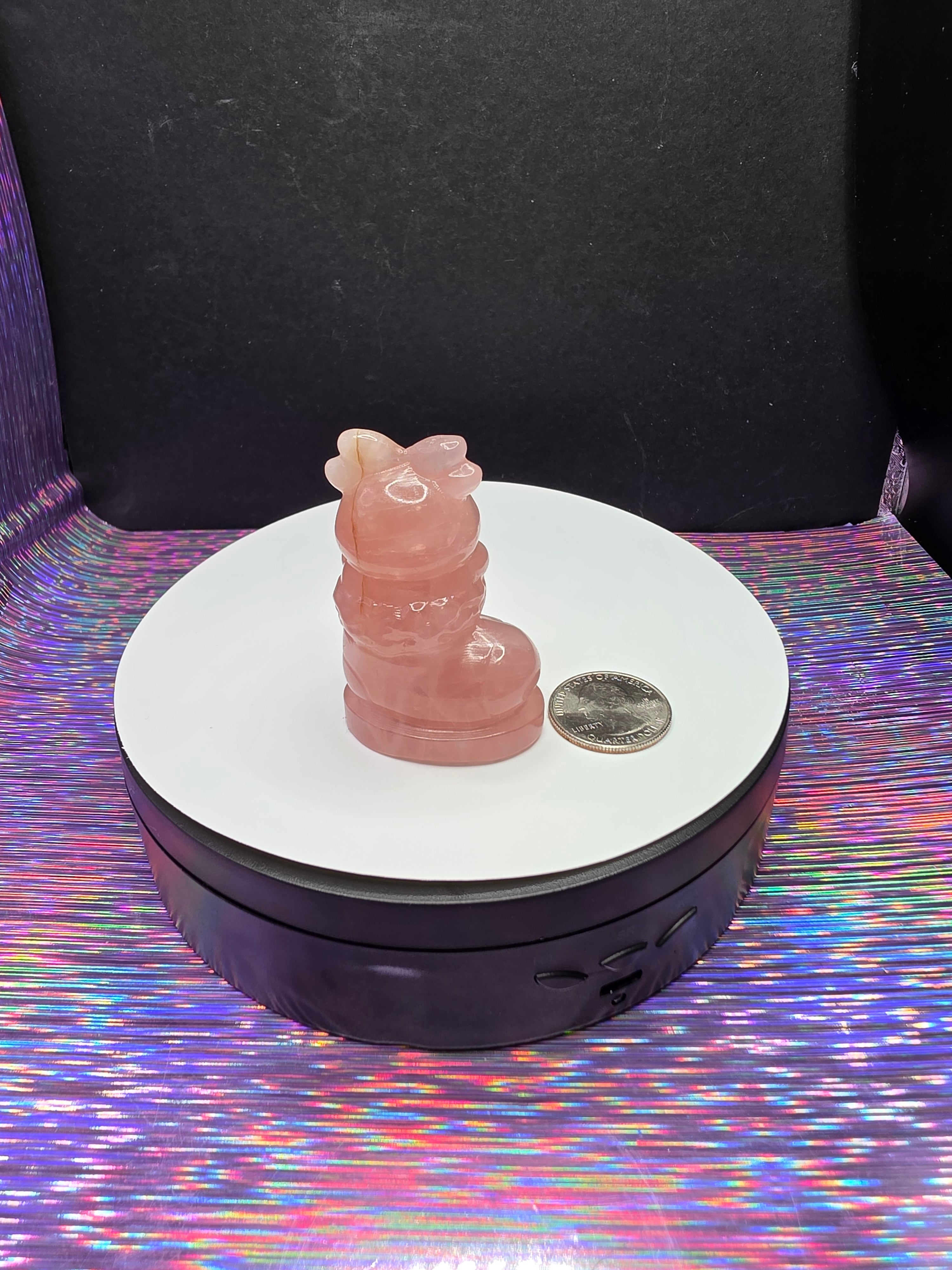 Rose Quartz Reindeer in Stocking B