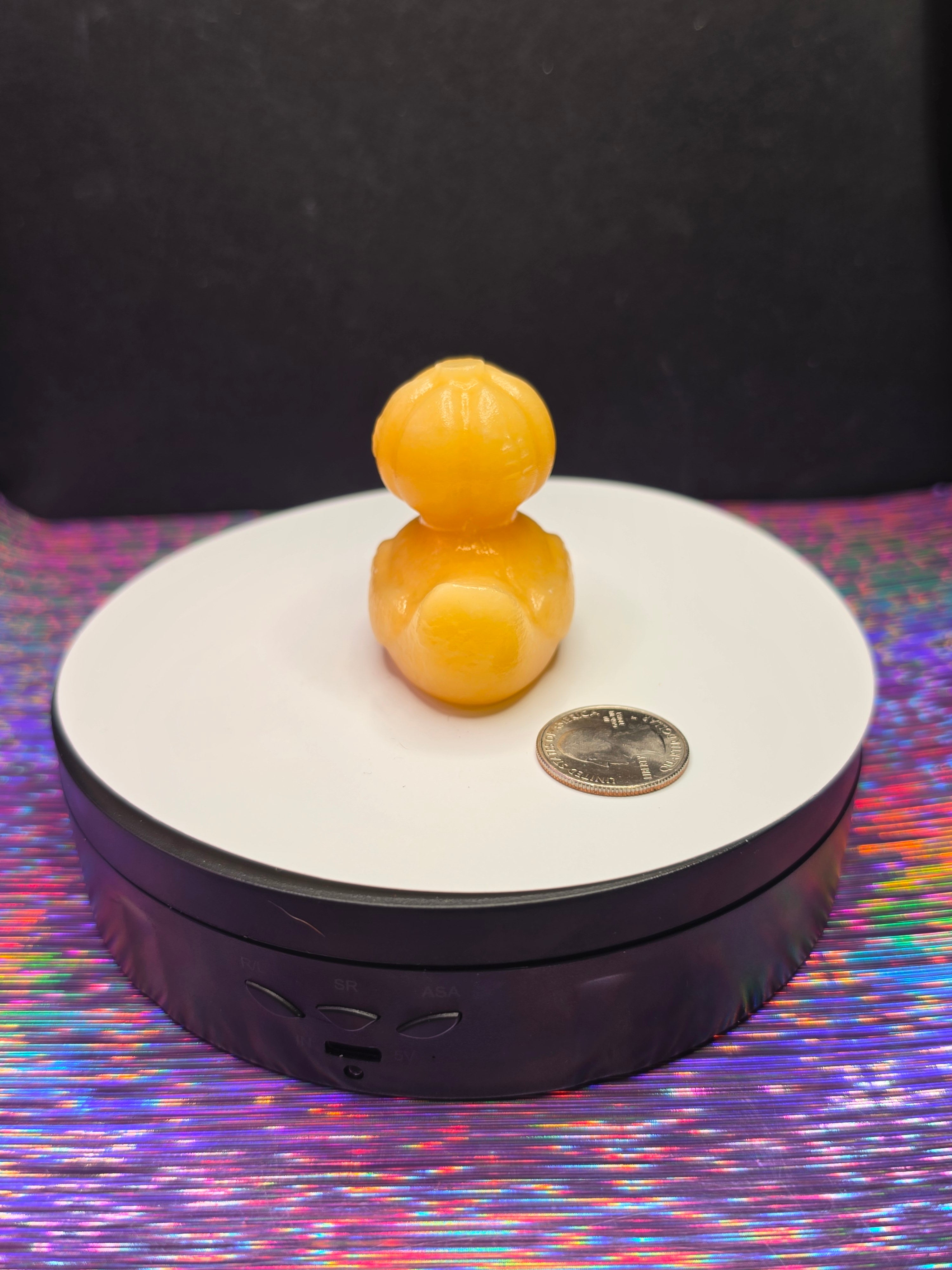 Orange Calcite Pumpkin Head Duck