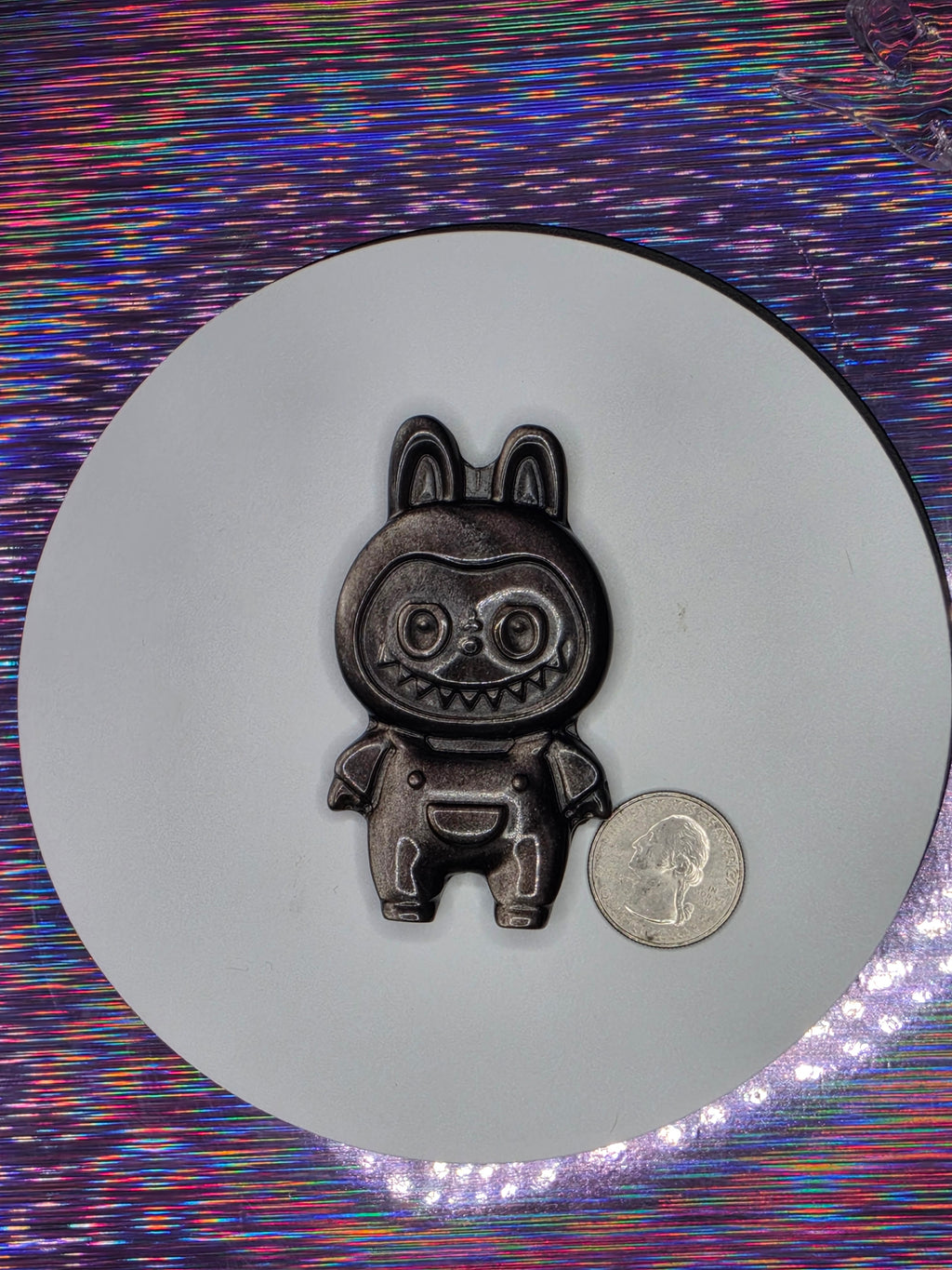Silver Sheen Obsidian Labubu A