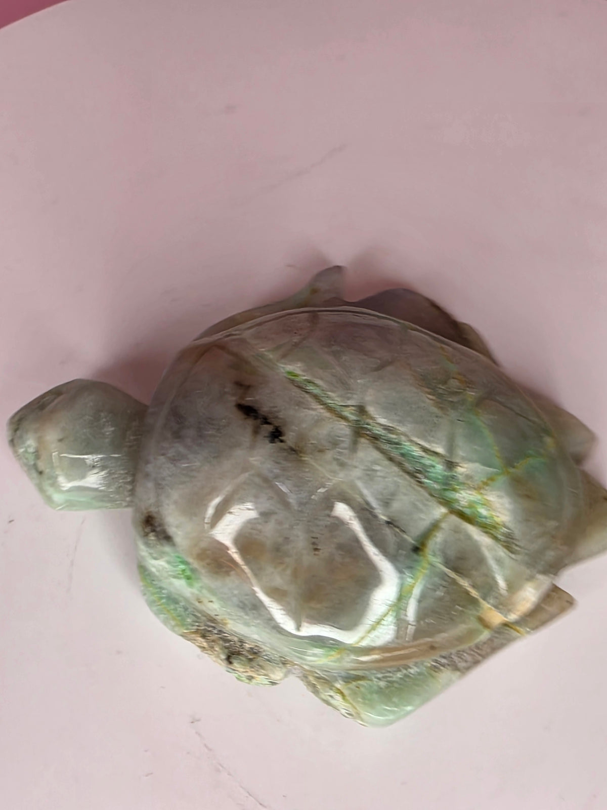 Garnierite Green Moonstone Turtle B