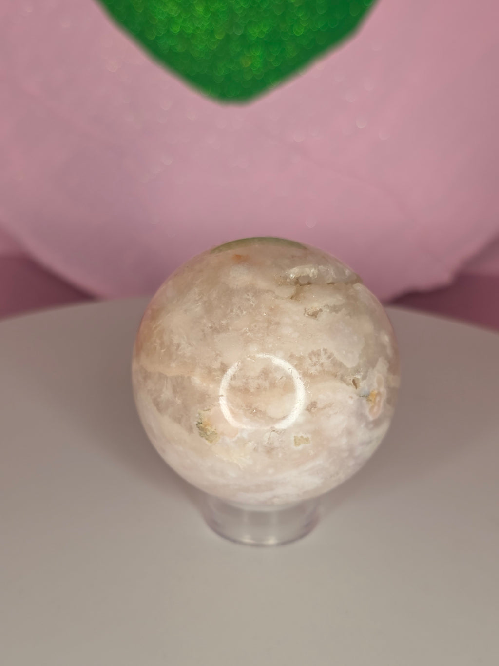 Pink Amethyst and Flower Agate Sphere A