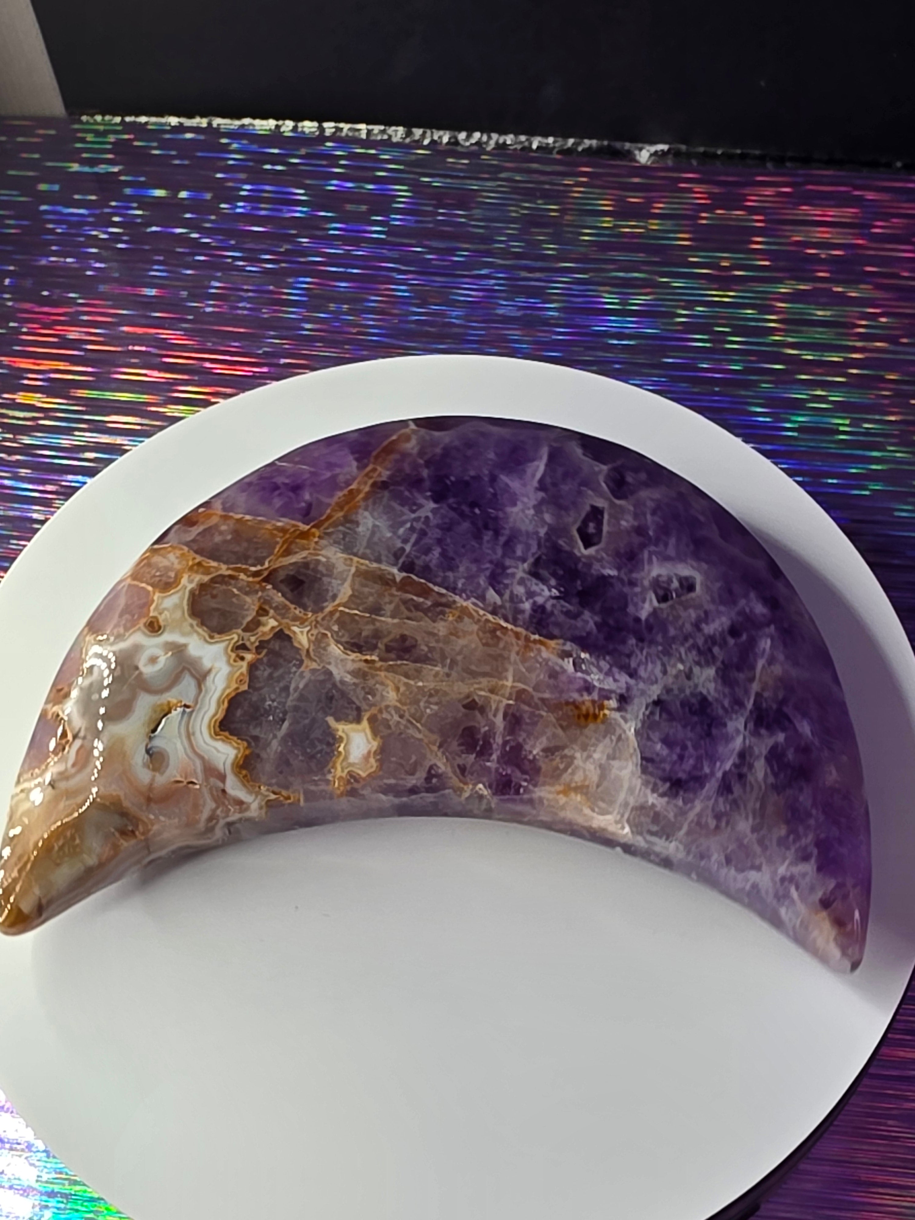Amethyst with Hematite Inclusions Moon B