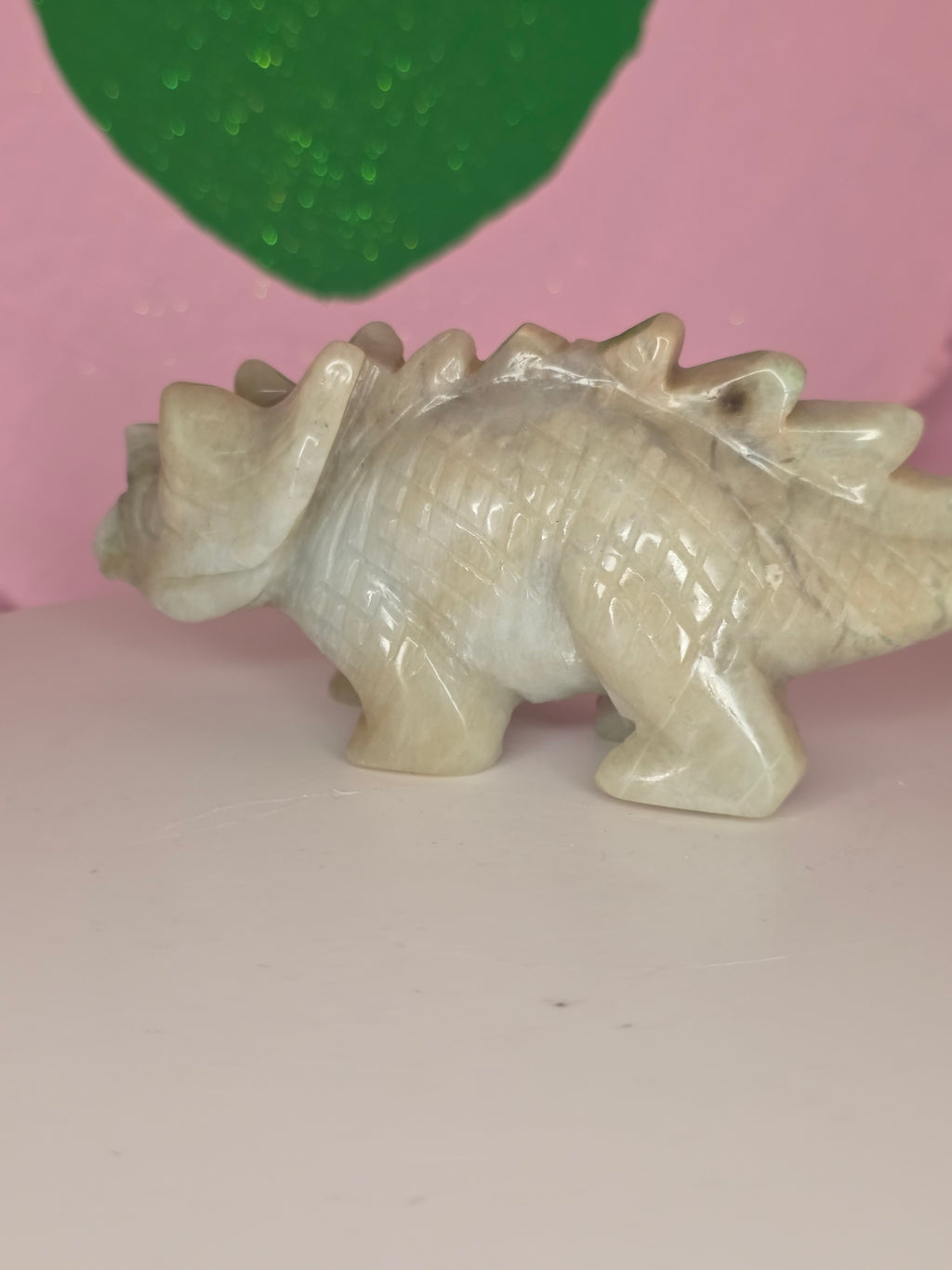 Garnierite Green Moonstone Triceratops
