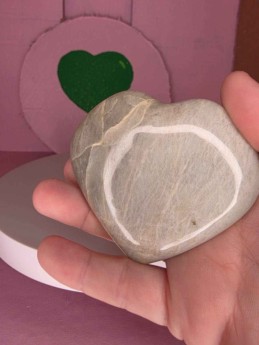 Garnierite Green Moonstone Heart B