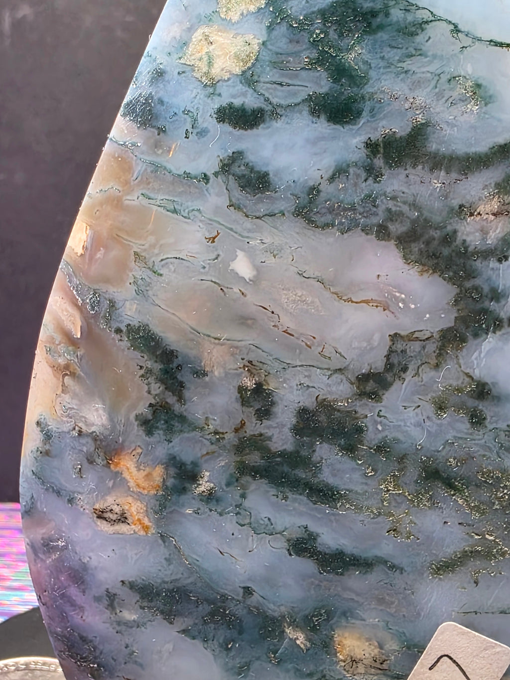 Blue Moss Agate Teardrop C