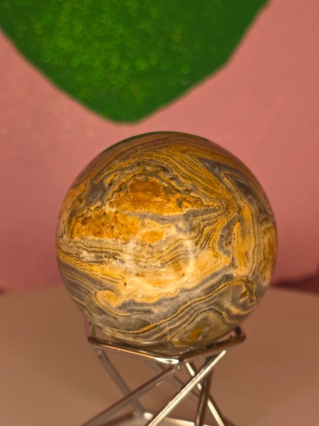 Yellow Banded Onyx Sphere B