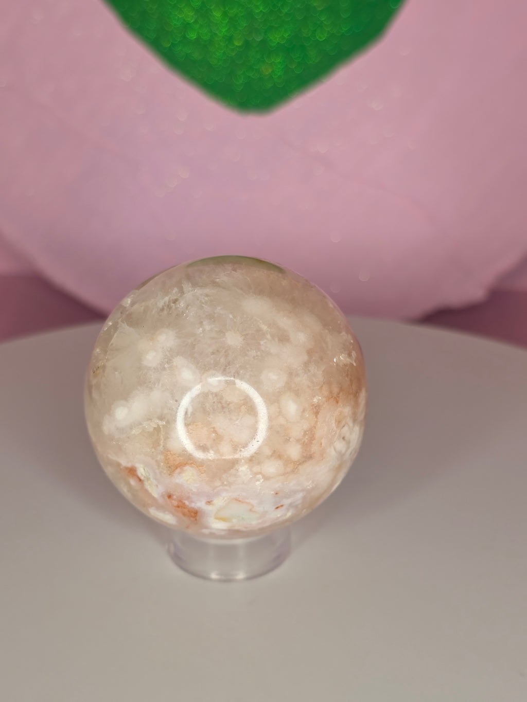 Pink Amethyst and Flower Agate Sphere A