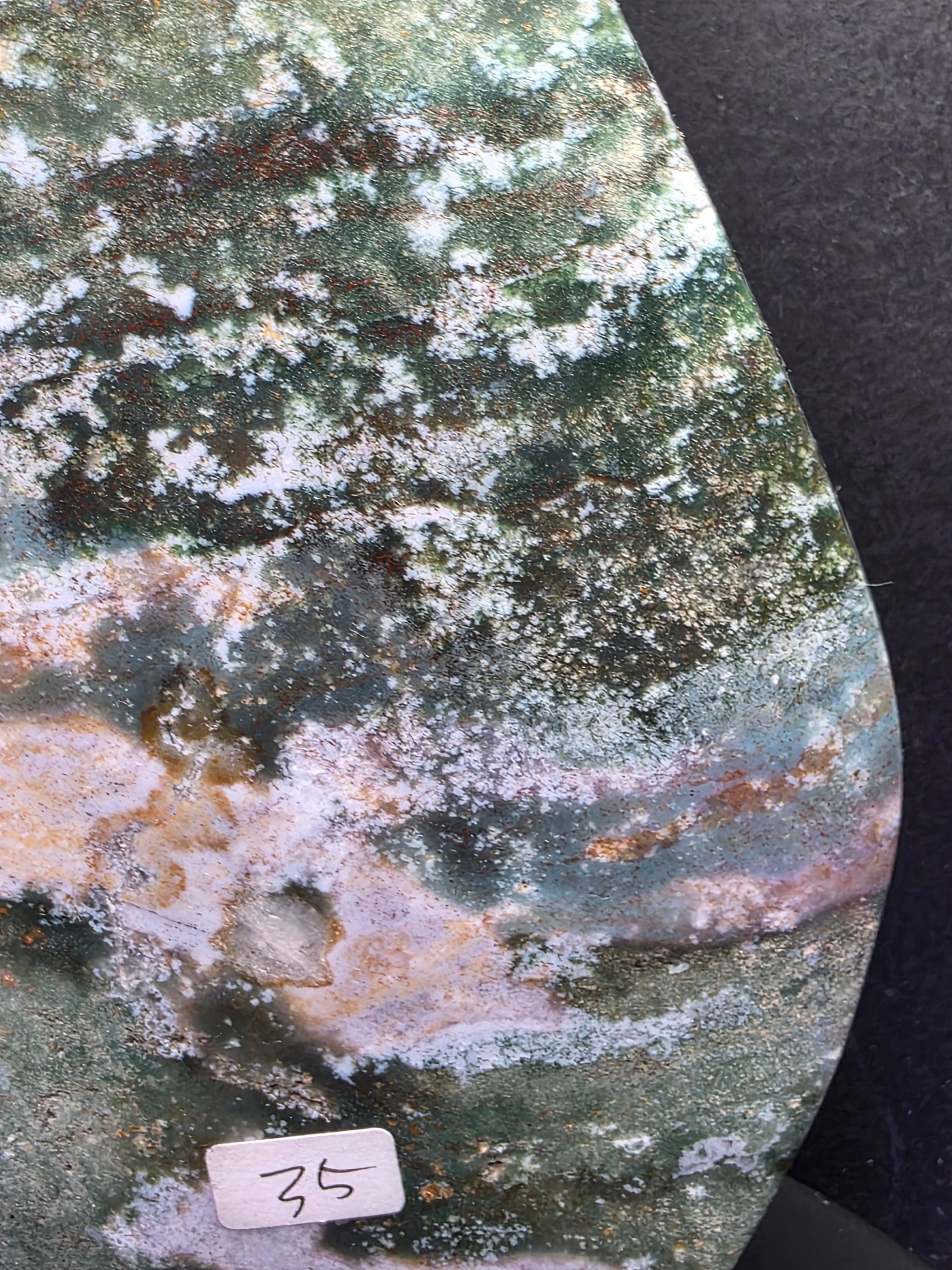 Moss Agate and Ocean Jasper Teardrop A