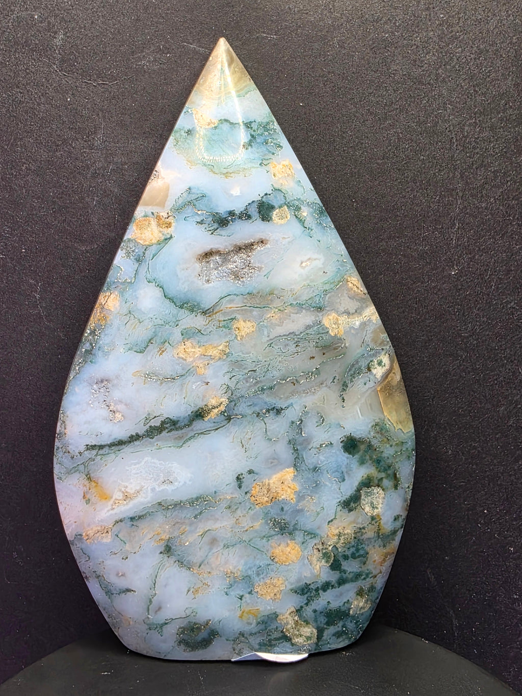 Blue Moss Agate Teardrop C