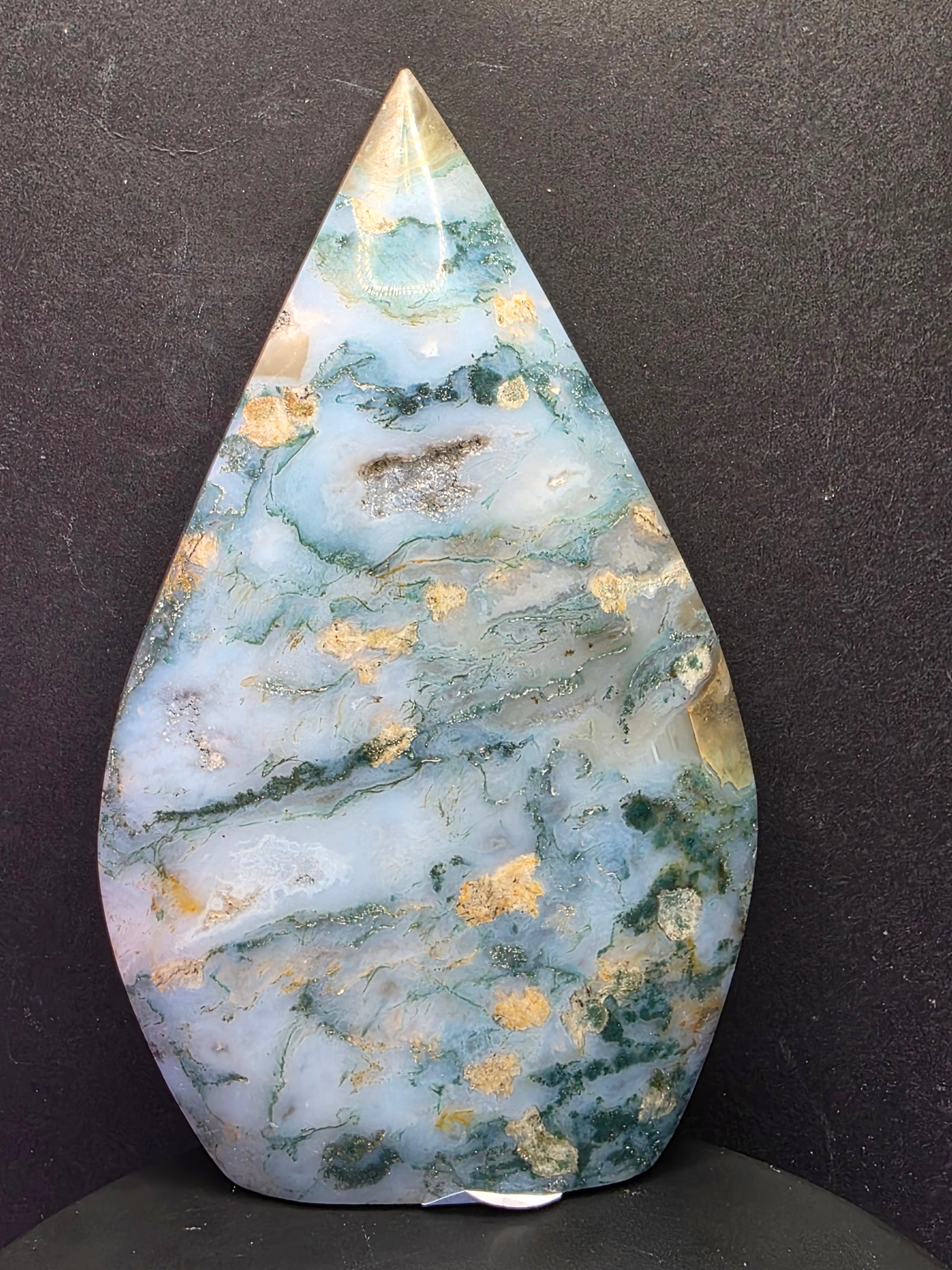 Blue Moss Agate Teardrop C