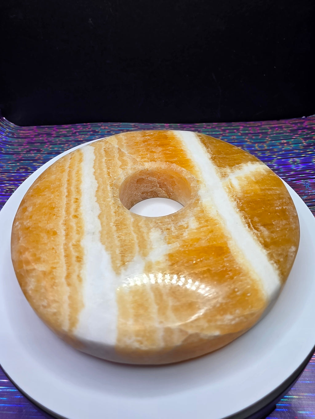 Orange Calcite Donut A