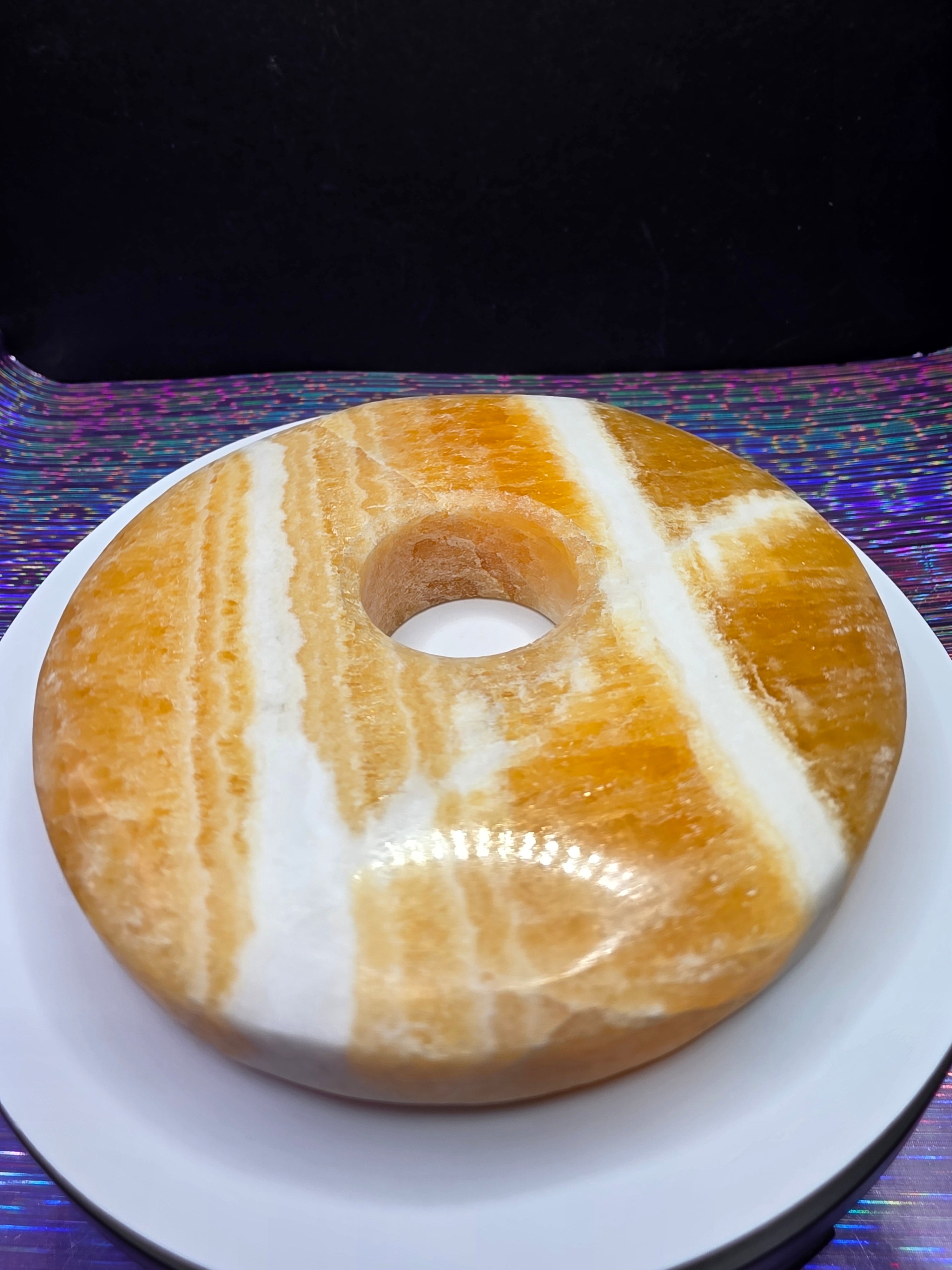 Orange Calcite Donut A