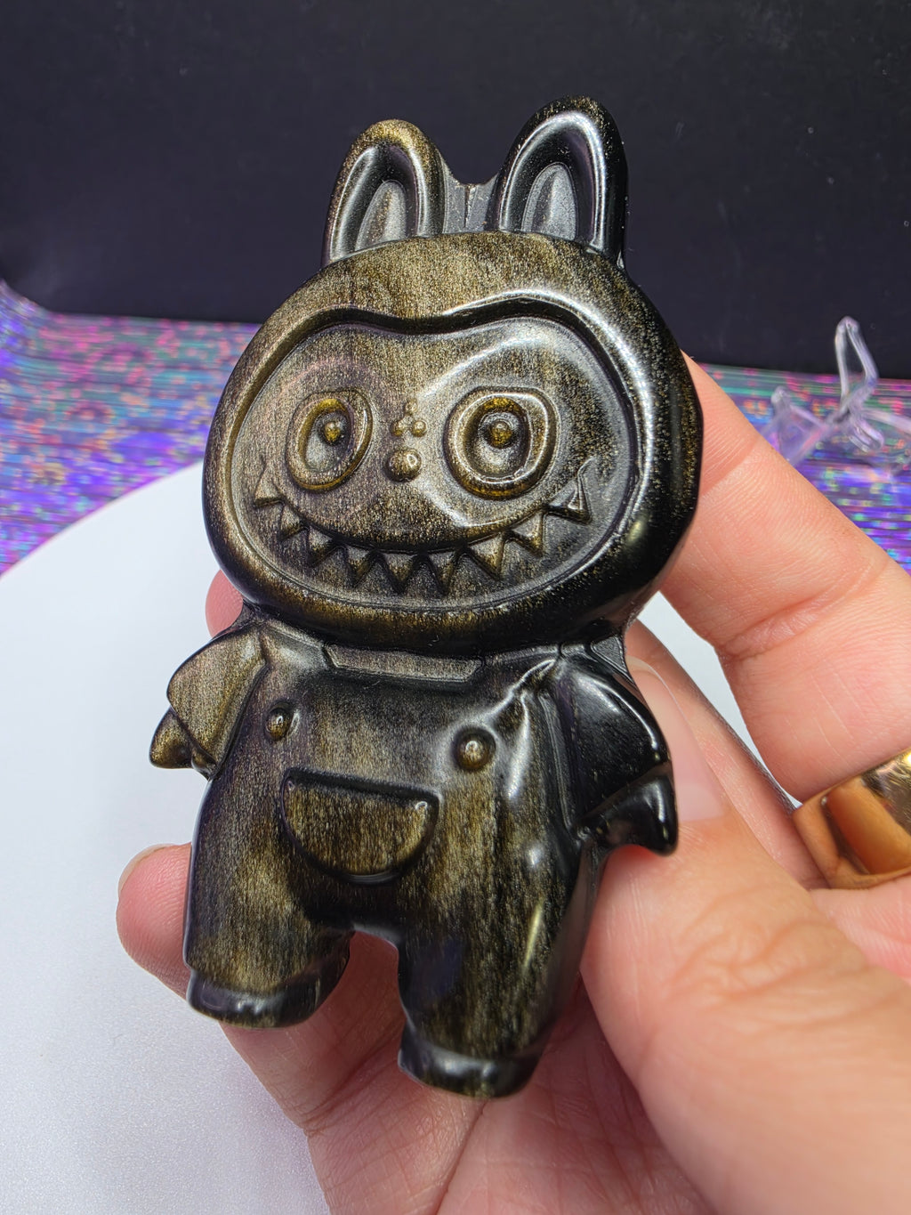 Gold Sheen Obsidian Labubu B
