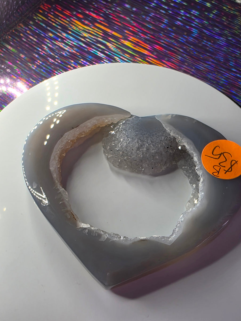 Druzy Agate Heart B