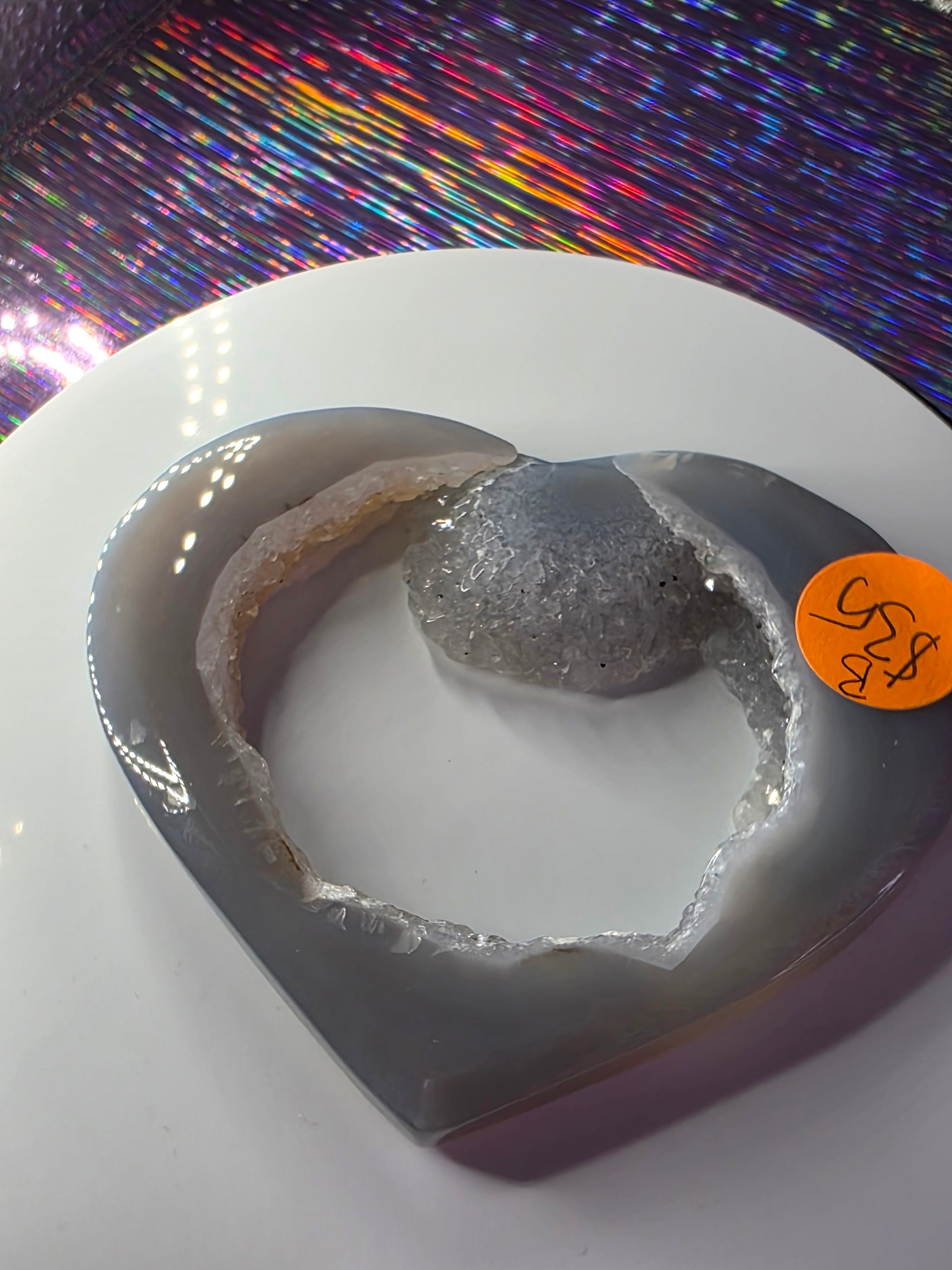 Druzy Agate Heart B