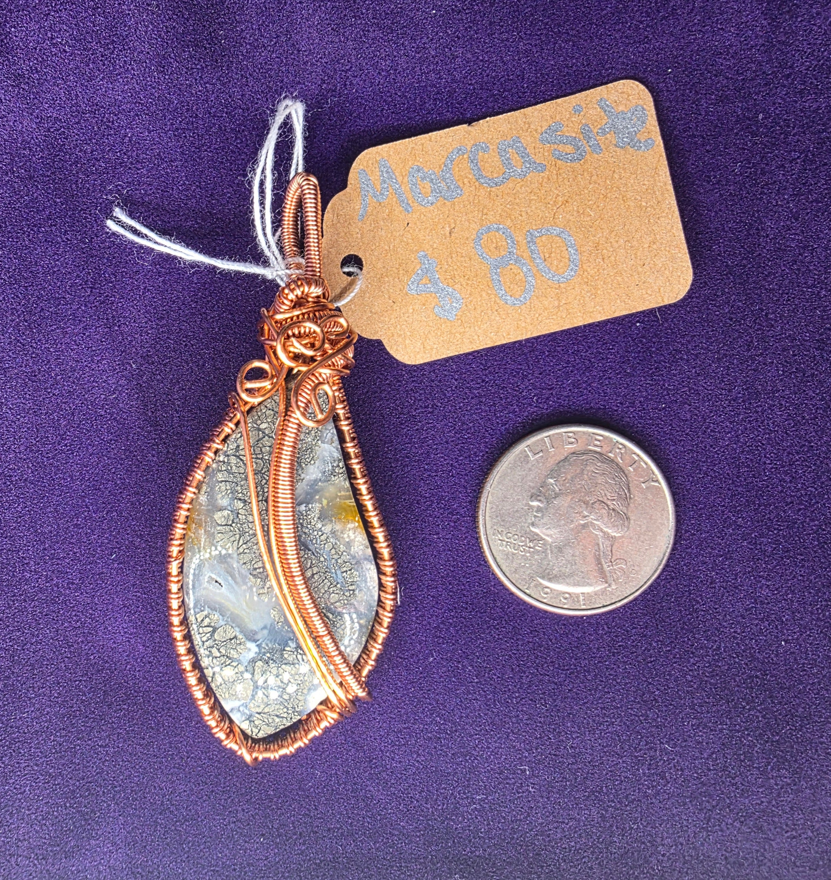 Marcasite Freeform Pendant