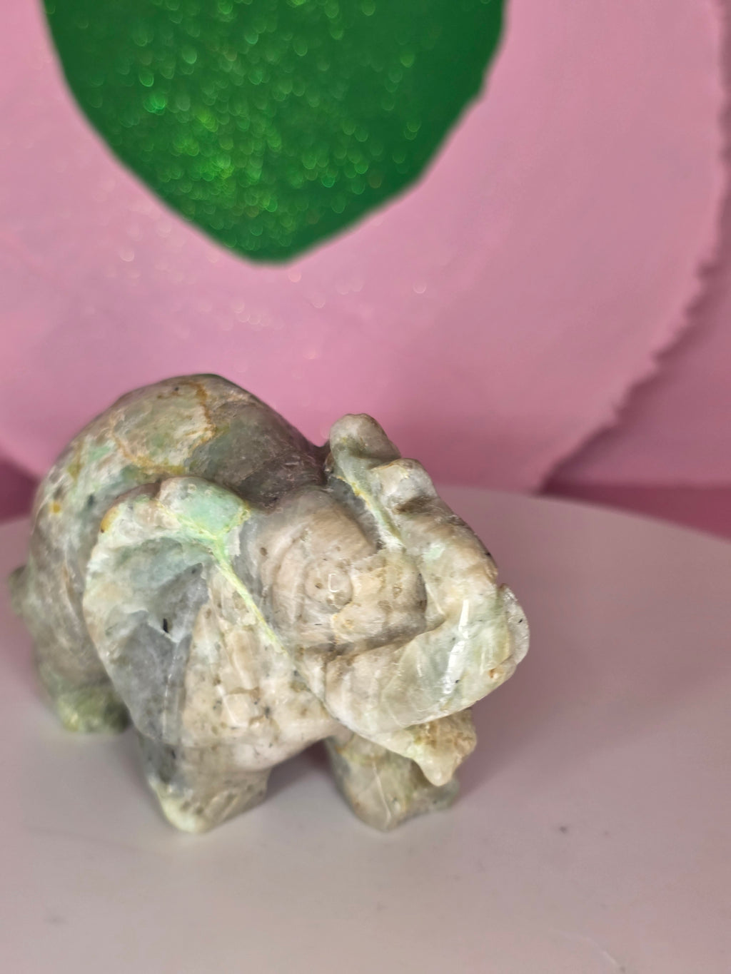 Garnierite Green Moonstone Elephant B